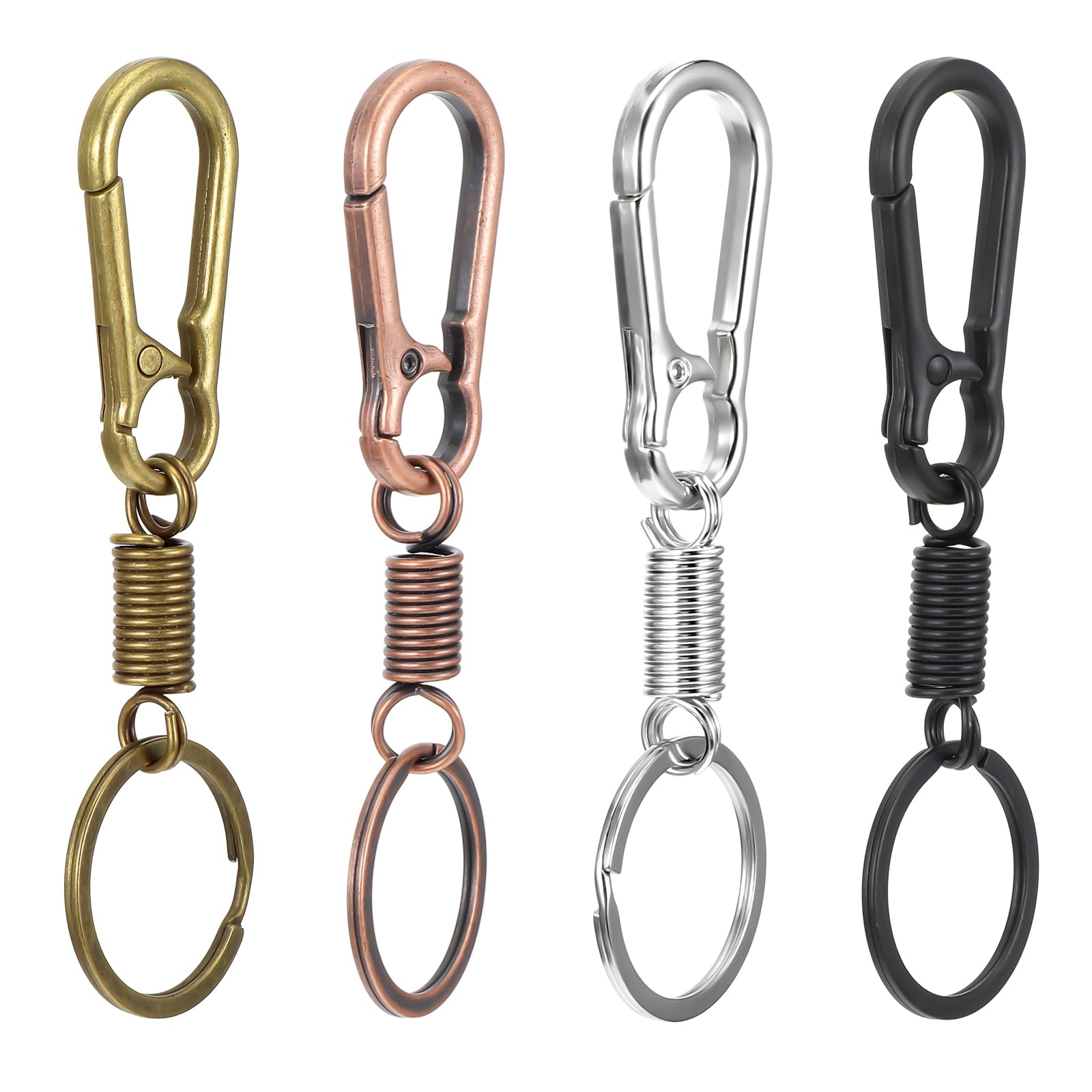 Yuanchu 4Pcs Keychain Clips with O Rings, Quick Release Key Chain Ring Keyring Metal Keychain Clip Key Ring Key Chain Ring Keyring with Clip