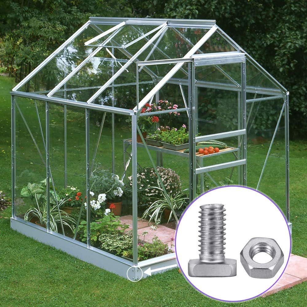 50 Pcs Nuts and 50 Pcs Bolts, XCOZU Greenhouse Bolts and Nuts Sets