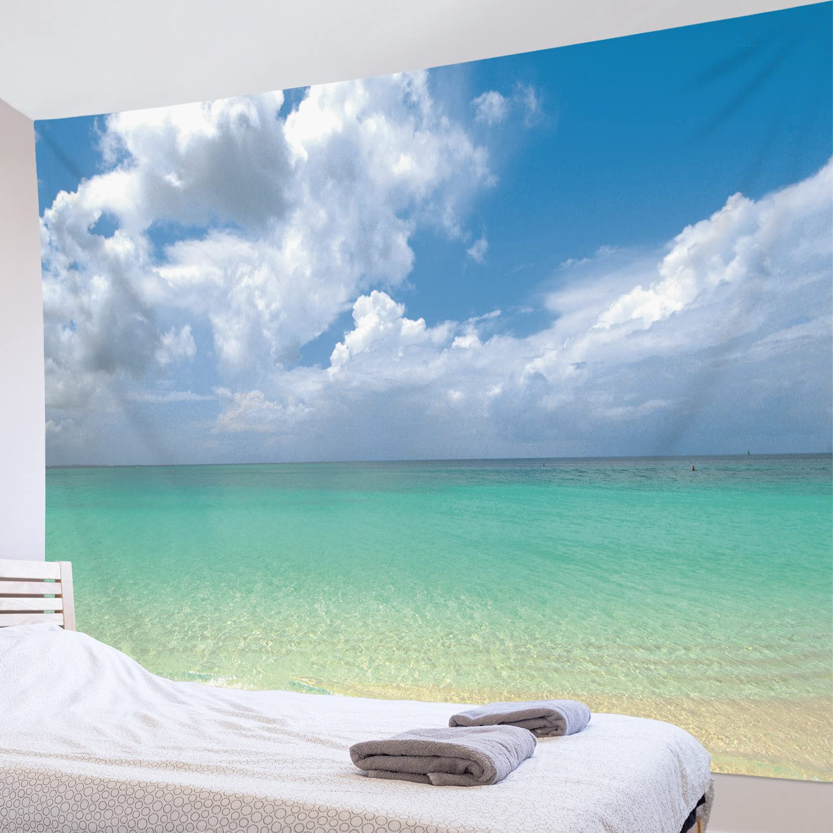 Amazon.co.jp: LBビーチ風景タペストリー 海 砂浜 青空と浮かん Amazon.co.jp: LBビーチ風景タペストリー 海 砂浜 青空と浮かん
