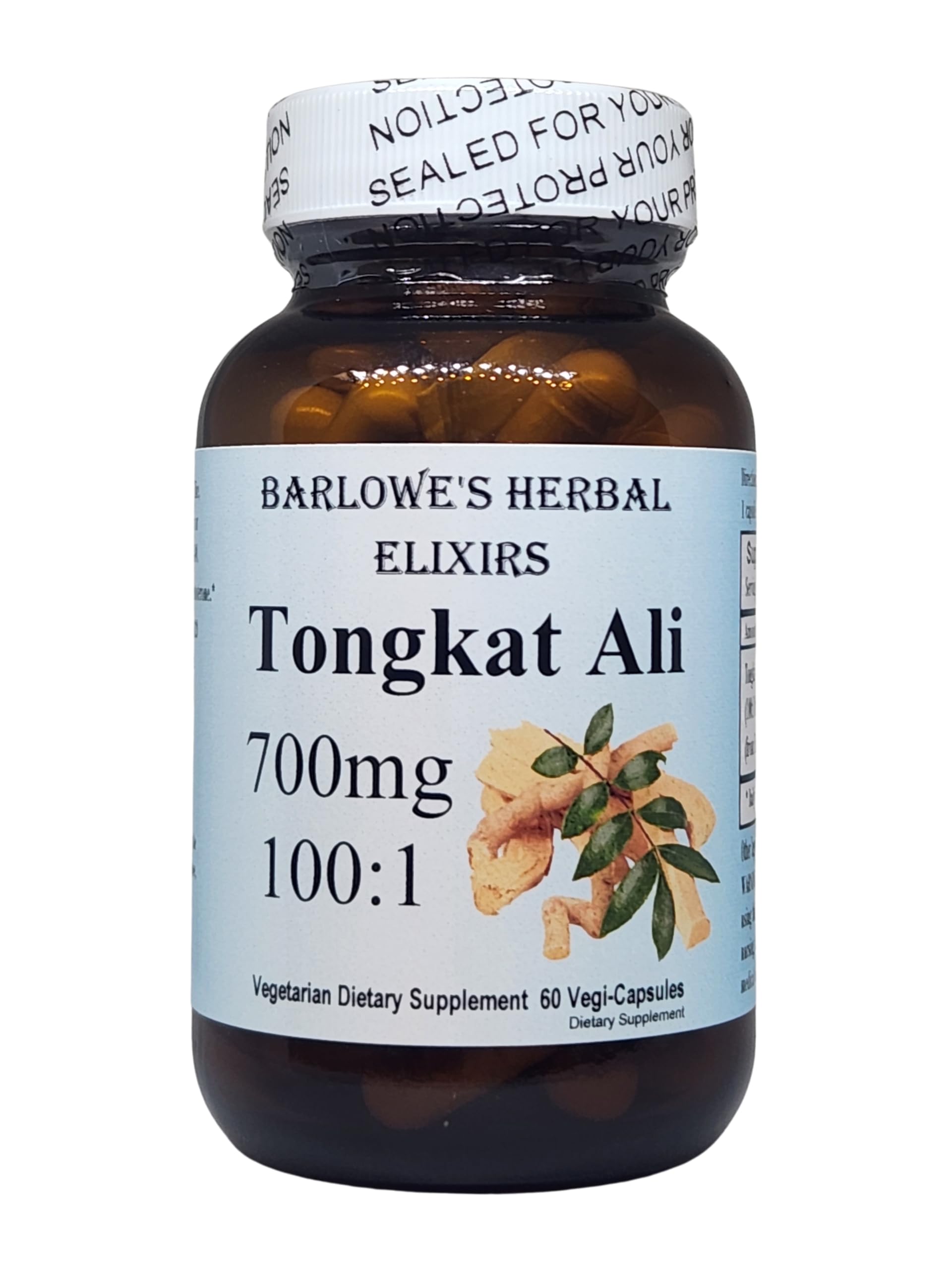 Tongkat Ali 100:1 Extract Powder 500mg - 60 Veggie Capsules, Supports Overall Health & Endurance - No Stearates, No Fillers, Glass-Bottled, Non-GMO, Gluten-Free, Third Party Tested