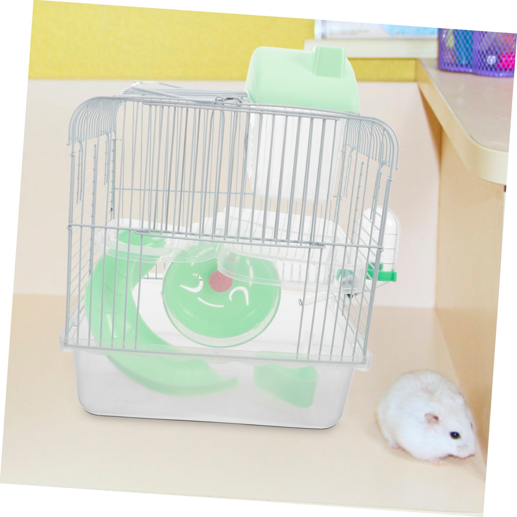 Mobestech Hamsterkäfig Großer Doppelstöckiger aus Draht und Kunststoff mit Hamsterspielplatz als Dekoratives Hamsterhaus für Hamster und Ratten zu Hause