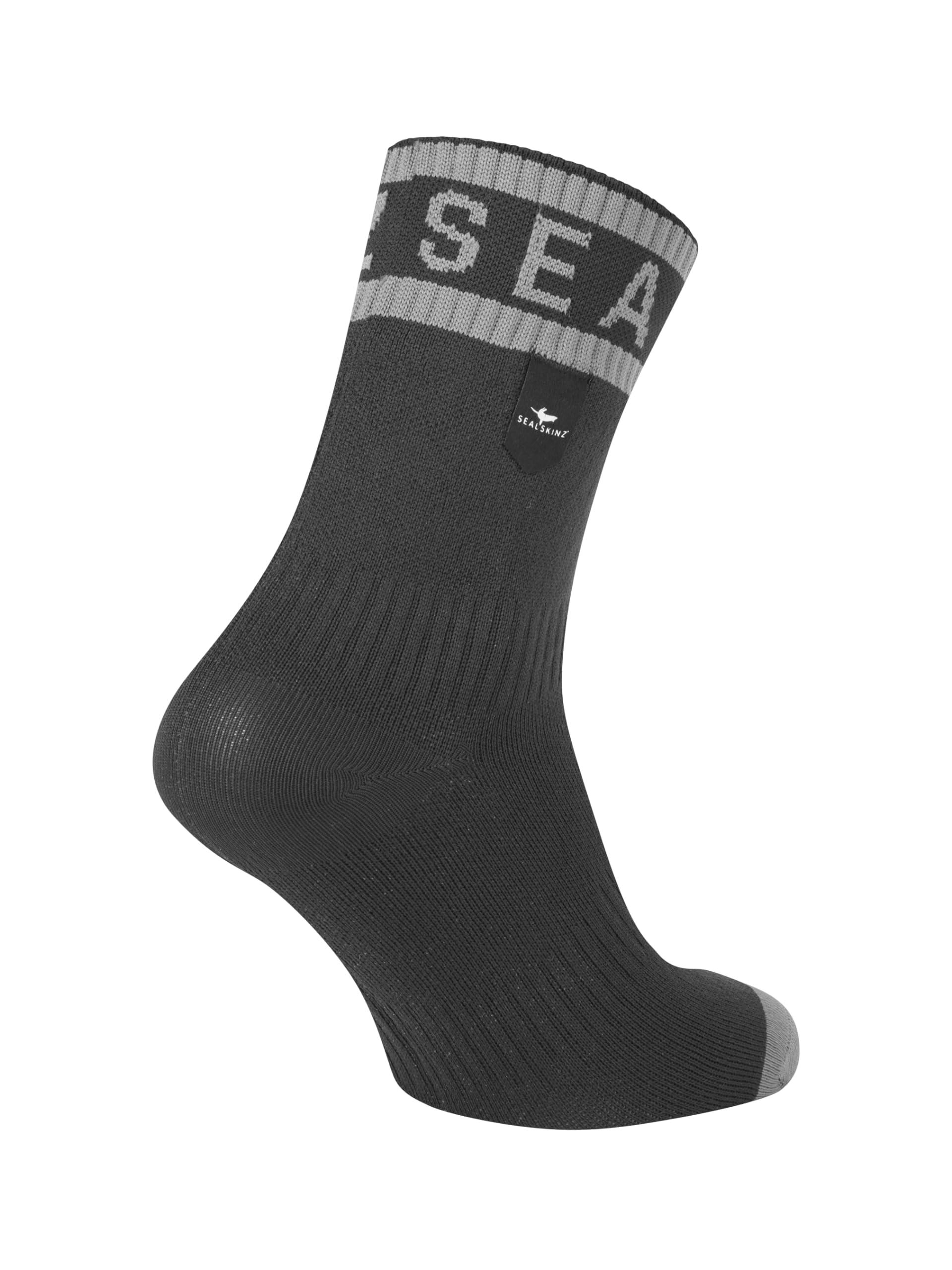 SEALSKINZ Unisex wodoodporna skarpeta do kostki z wodoodporną ciepłą pogodą z Hydrostopem - czarny/szary, duży