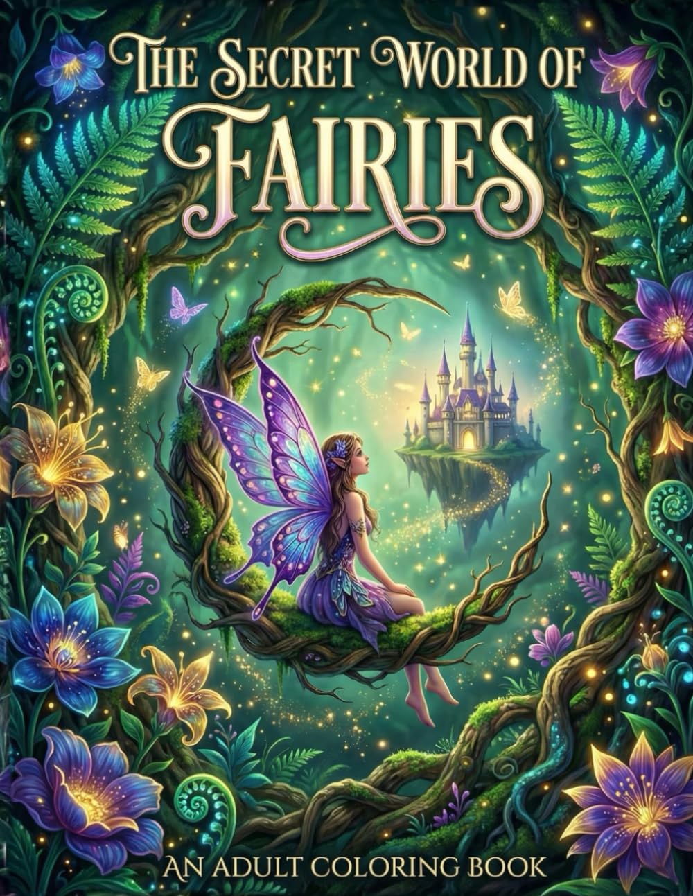 The Secret World of Fairies: A Coloring Adventure: An Adult Coloring Book with Enchanted Fairies, Magic Cottages, and Fantasy Castles for Stress Relief and Relaxation