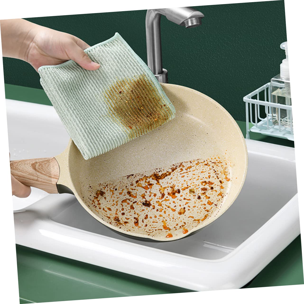 SHERCHPRY 3 Series Paquete De Paños De Cocina De Microfibra Verde Toallas De Limpieza para Utensilios Y Alta Absorción Y Poder De Limpieza para Cocina 5 Piezas X 3