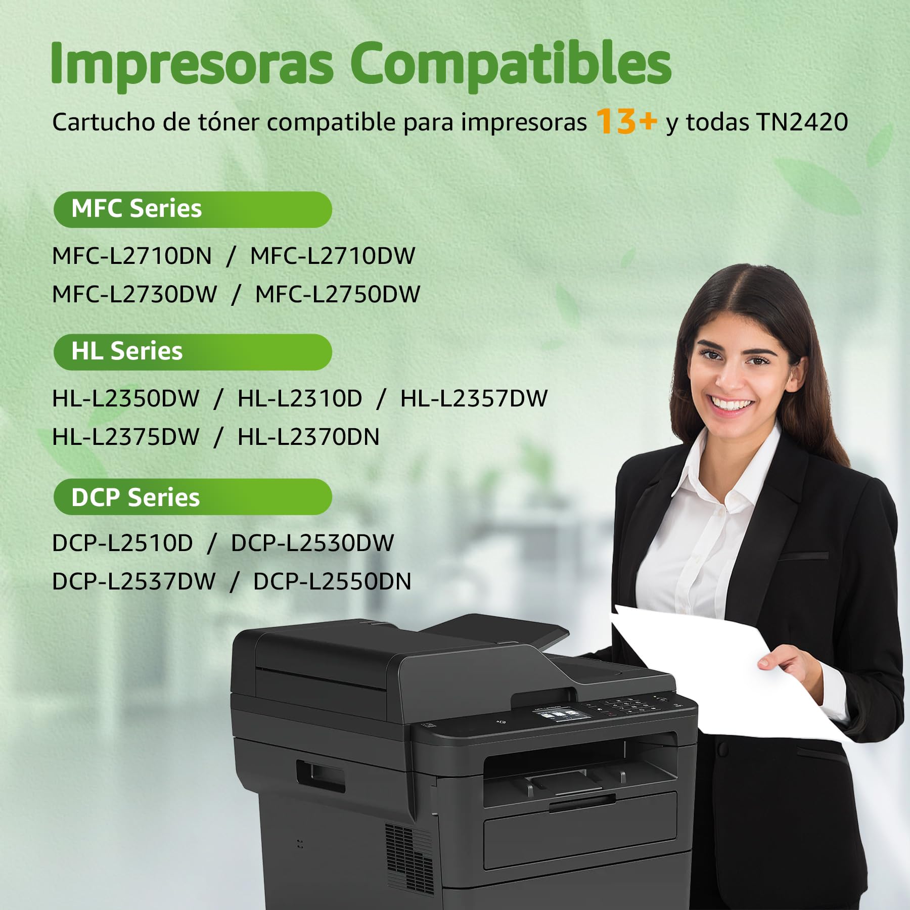 GREENSKY Tambor DR2400 Compatible para Brother DR-2400 Unidad de Tambor para Brother MFC-L2710DW MFC-L2710DN MFC-L2750DW DCP-L2530DW DCP-l2550DN HL-L2350DW HL-L2310D HL-L2375DW