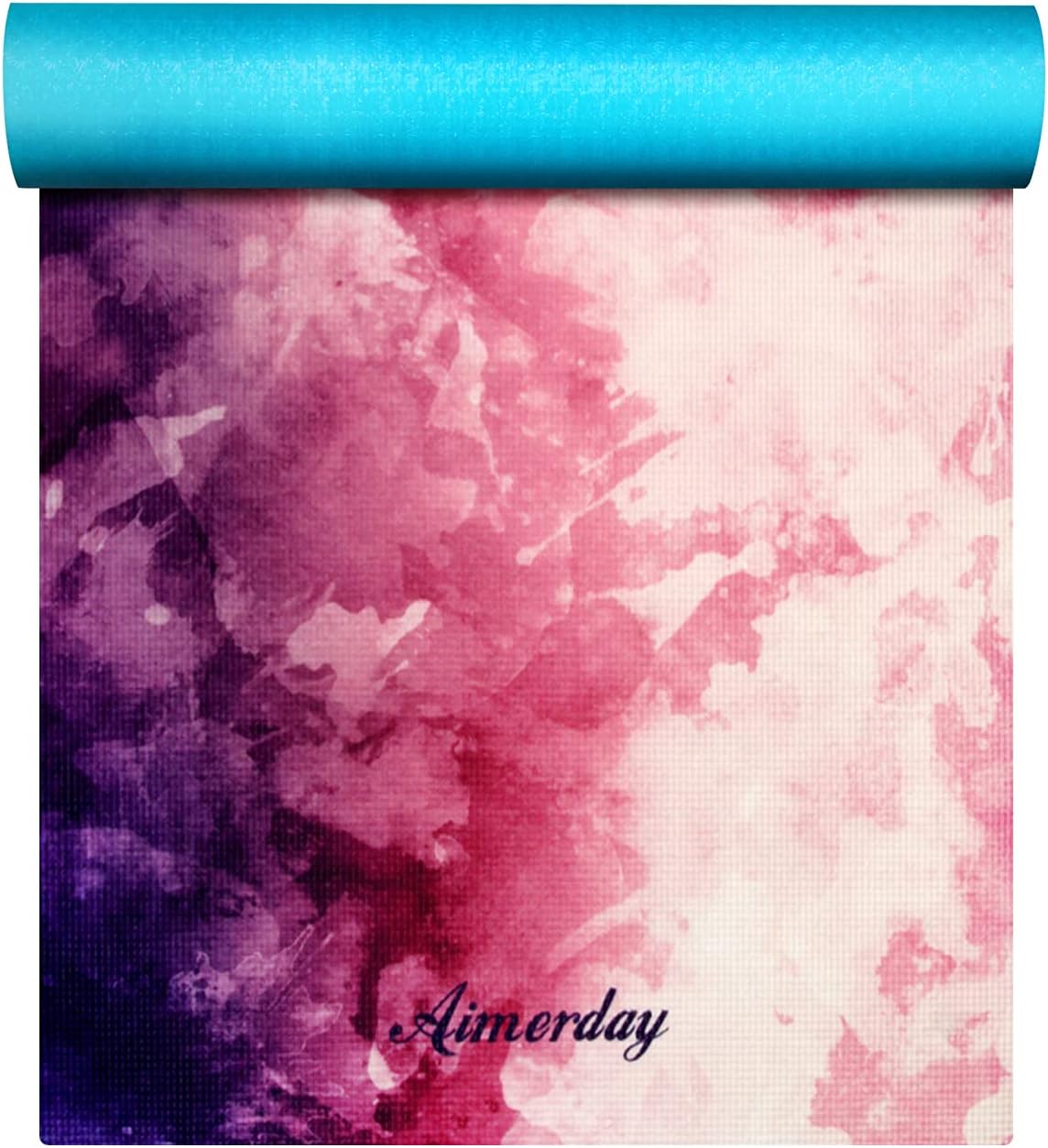 Aimerday Premium Print Yoga Mat for Women Non Slip Exercise Mat with Carrying Strap & Mat Bag, 1/4" Extra Thick High Density Eco Friendly Large Yoga Mats for Fitness, Pilates & Home Floor Workout