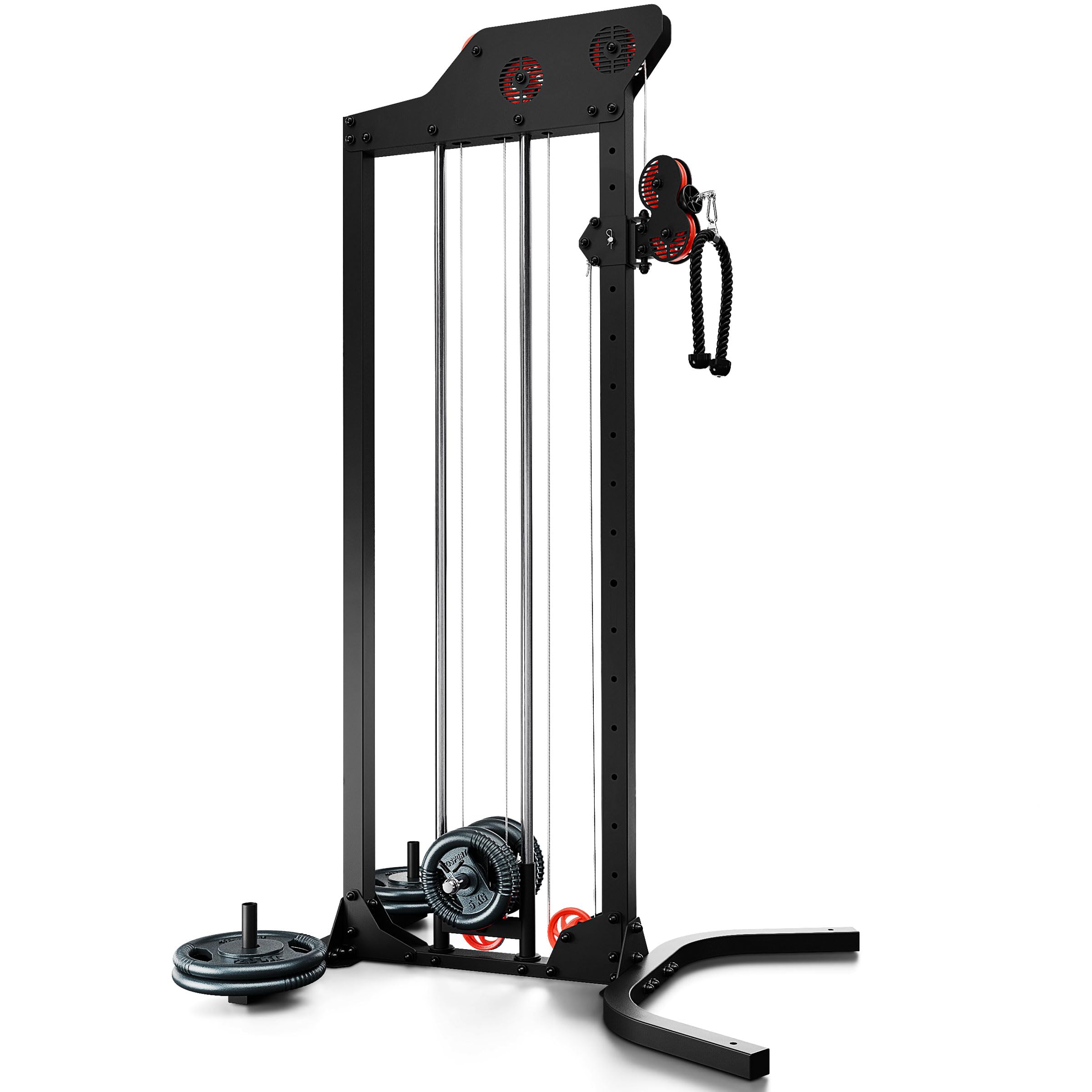 K-Sport: Estación de tracción estacionaria de hasta 125 kg, estación de tracción de cable de 3 vías, estación de tracción de cable independiente, altura regulable, estación de entrenamiento para el