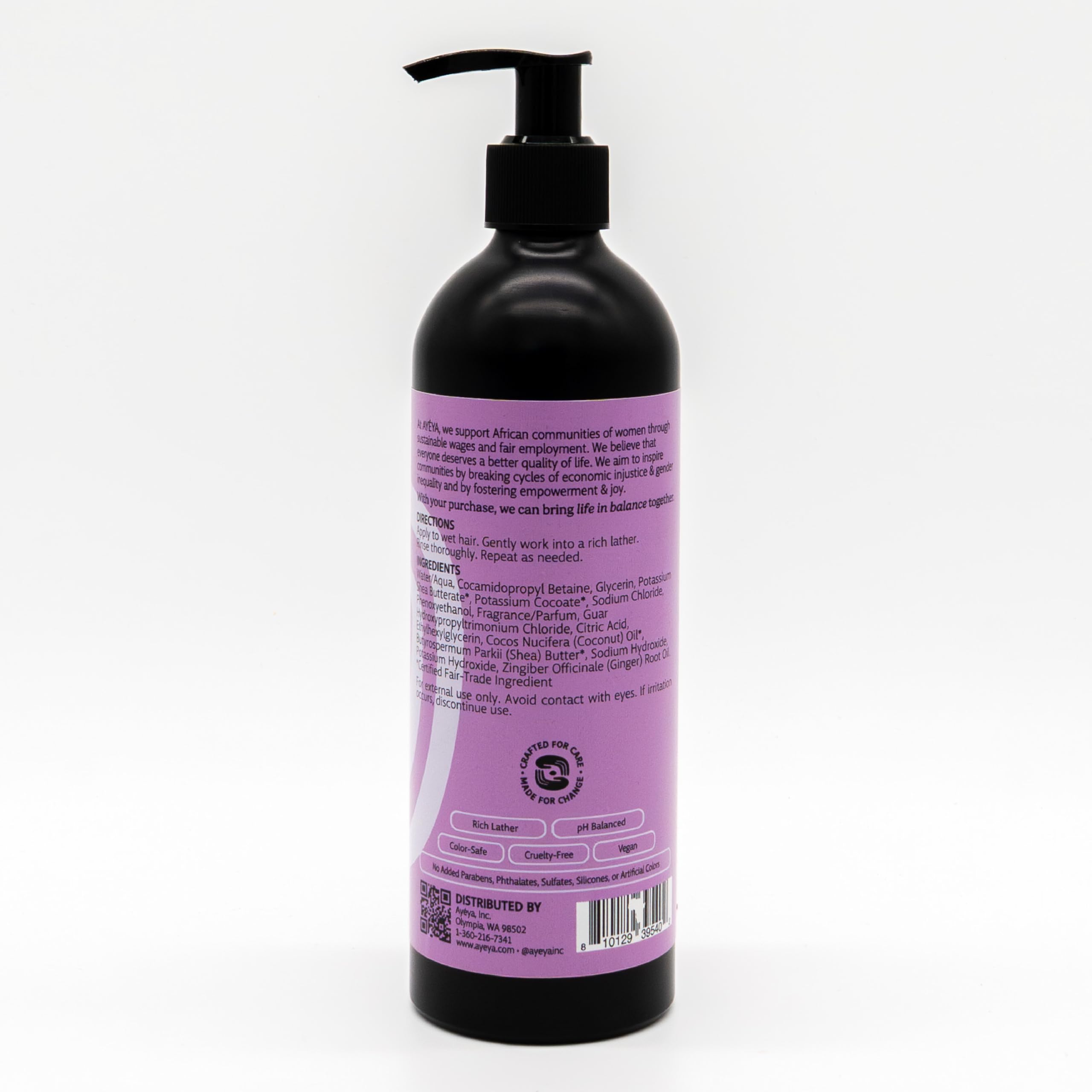 AYÉYA Peace Moisturizing Shampoo with Ginger & Lavender | Plant