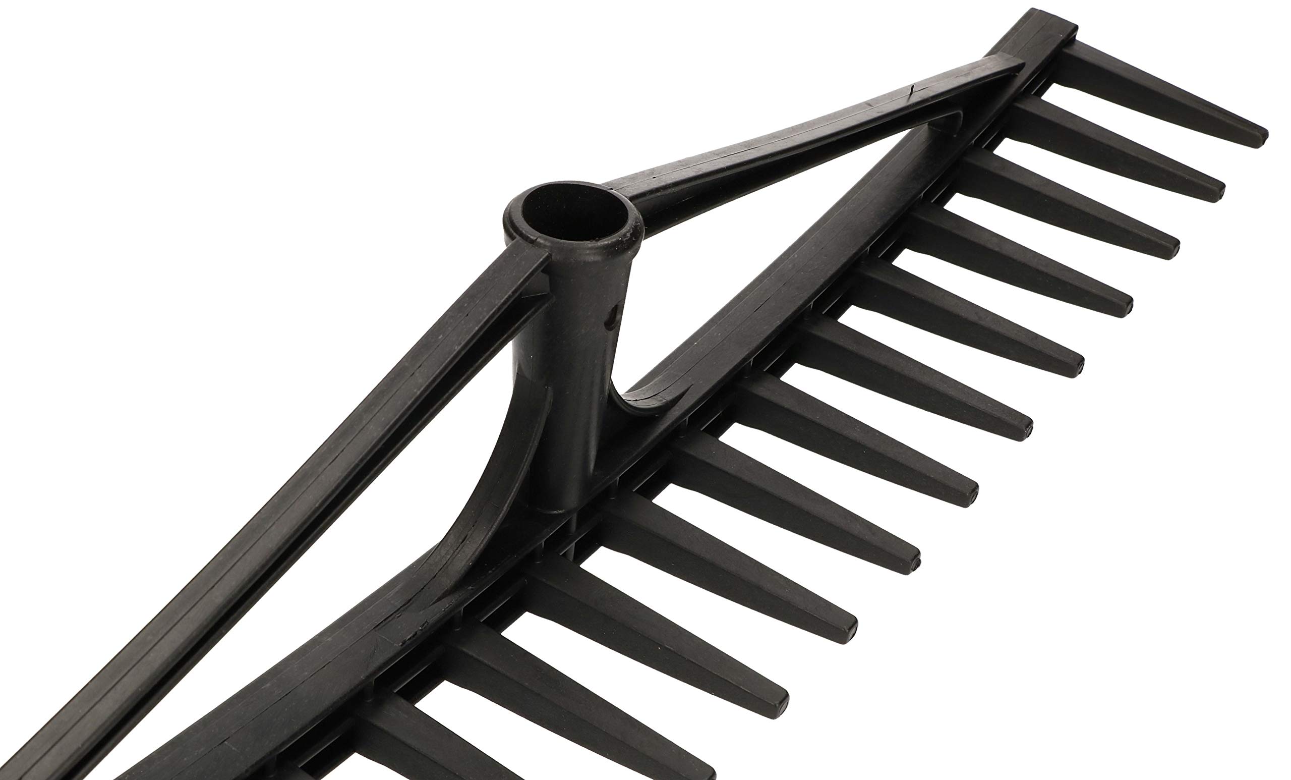 KOTARBAU® Rastrello per Foglie - Rastrello Giardino - Plastica - 61 cm - Nero - 18 Denti - per Erba Fieno - Senza Manico - Leggero Resistente
