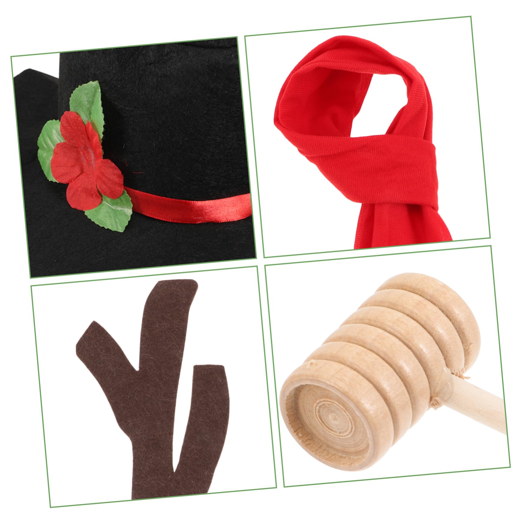 TOPBATHY 5 Sätze Schneemann verkleiden Sich Snowman Decoration Weihnachtsdekoration für draußen Schneemann-Ornament-Set für Weihnachten Schneemann, der Stütze verziert Schneemann-Bastelset
