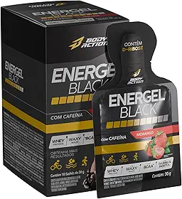 Energel Black 10 Sachês Sabor Morango Bodyaction