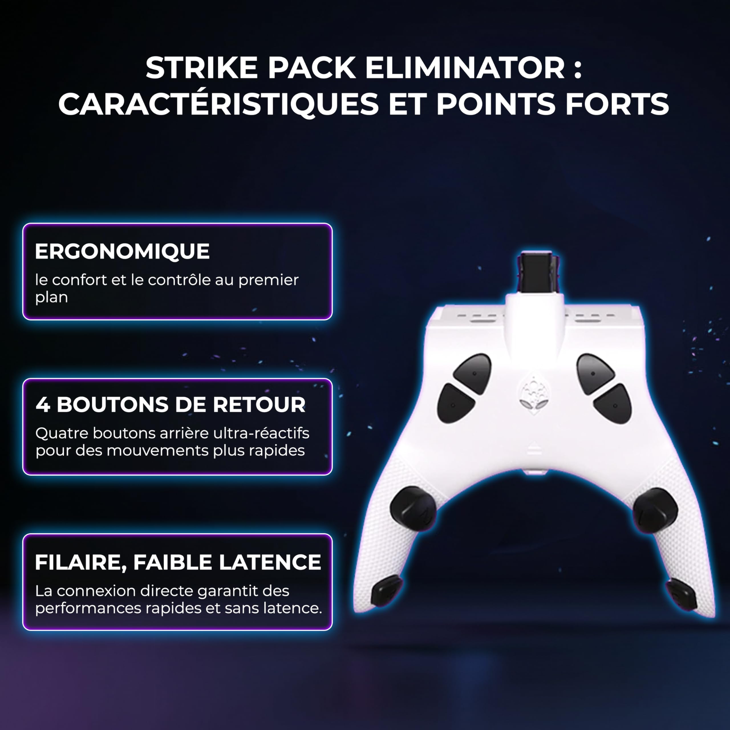 Collective Minds Strike Pack ‘Eliminator’ pour Xbox | MOD Pack filaire avec 4 boutons arrière reprogrammables | MODs FPS intégrés | Accessoire Plug-and-Play pour manettes Xbox Series X|S et Xbox One