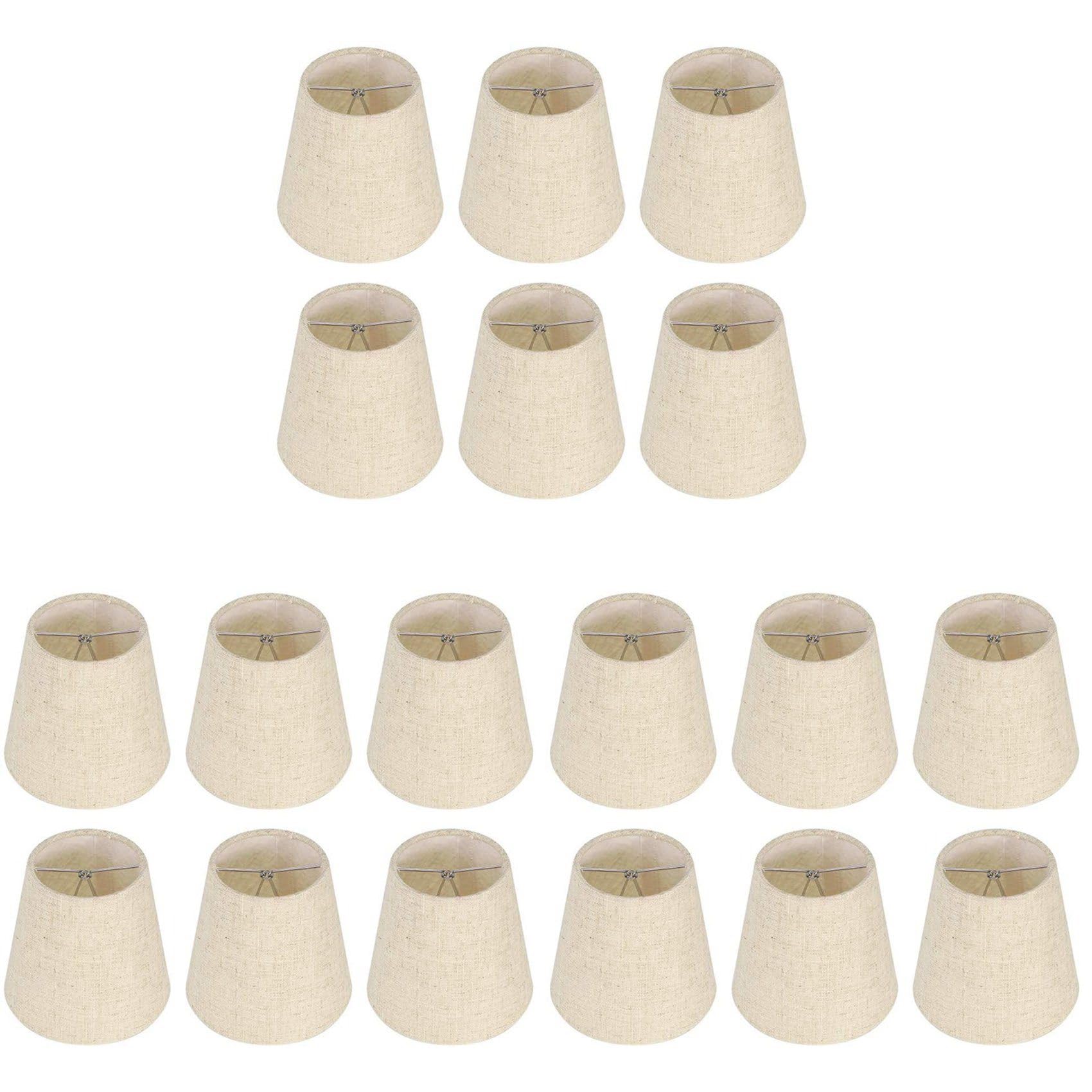 Hndhbfgrt Small Lamp Shade Clip on Bulb Set of 18 for Candelabra Bulbs, Fabric Lampshade for Table Chandelier Wall Lamp