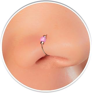 Rose Gold Nose Rings Opals