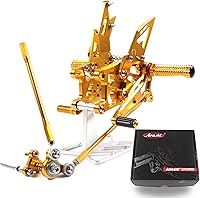 Vista 25 de Arashi (Versión 2.0) Estribos traseros ajustables para Honda CBR1000RR 2004-2007 / CBR600RR 2003-2005 2006 Accesorios para motocicleta Piezas de Oro