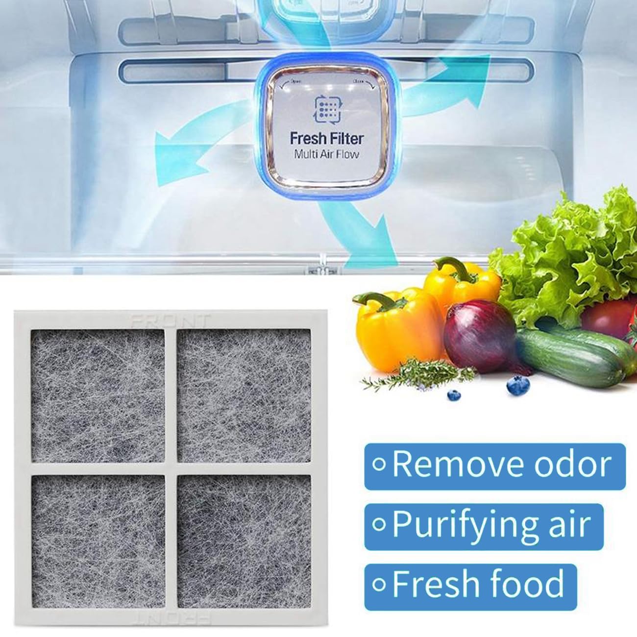Confezione da 3 filtri aria di ricambio per frigorifero LT120F per LG, Kenmore Elite 9918, 795, sostituisce ADQ73214404, LMXS30776S, ADQ73214402 ADQ73214403