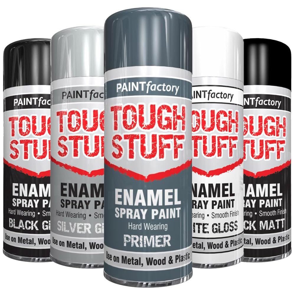 AlezyB 1 x Enamel Grey Primer 400ml Tough Stuff Hard Wearing Smooth Aerosol for Metal Wood Plastic
