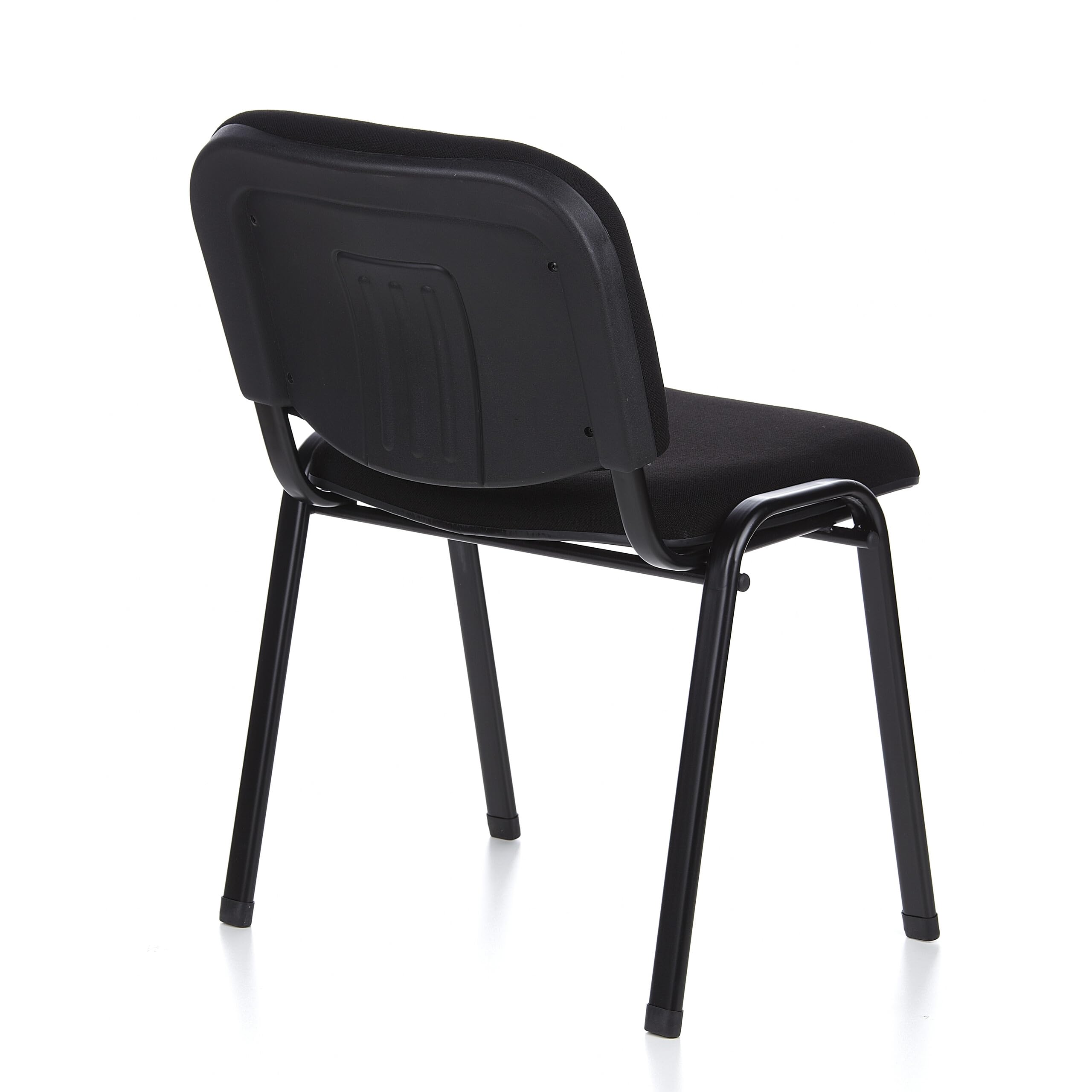 hjh OFFICE Chaise De Visiteur Empilable XT 600 Chaise de Conférence, Siège Confortables Peu Encombrant Bureau Salle de Réunion Espace de Réception, Tissu Noir