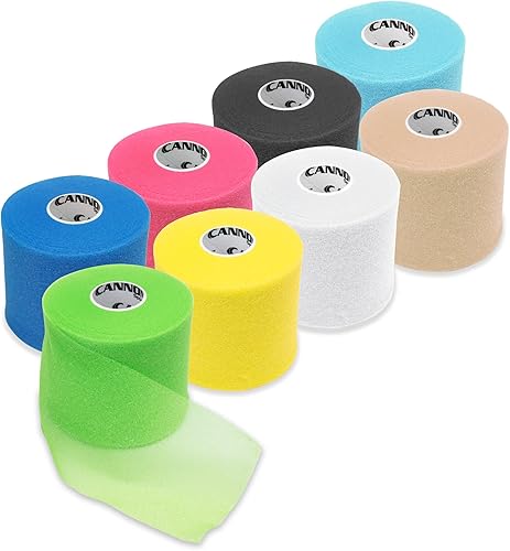 Cannon Sports Paquete de 8 envolturas de cinta atlética, 30 yardas cada rollo, varios colores