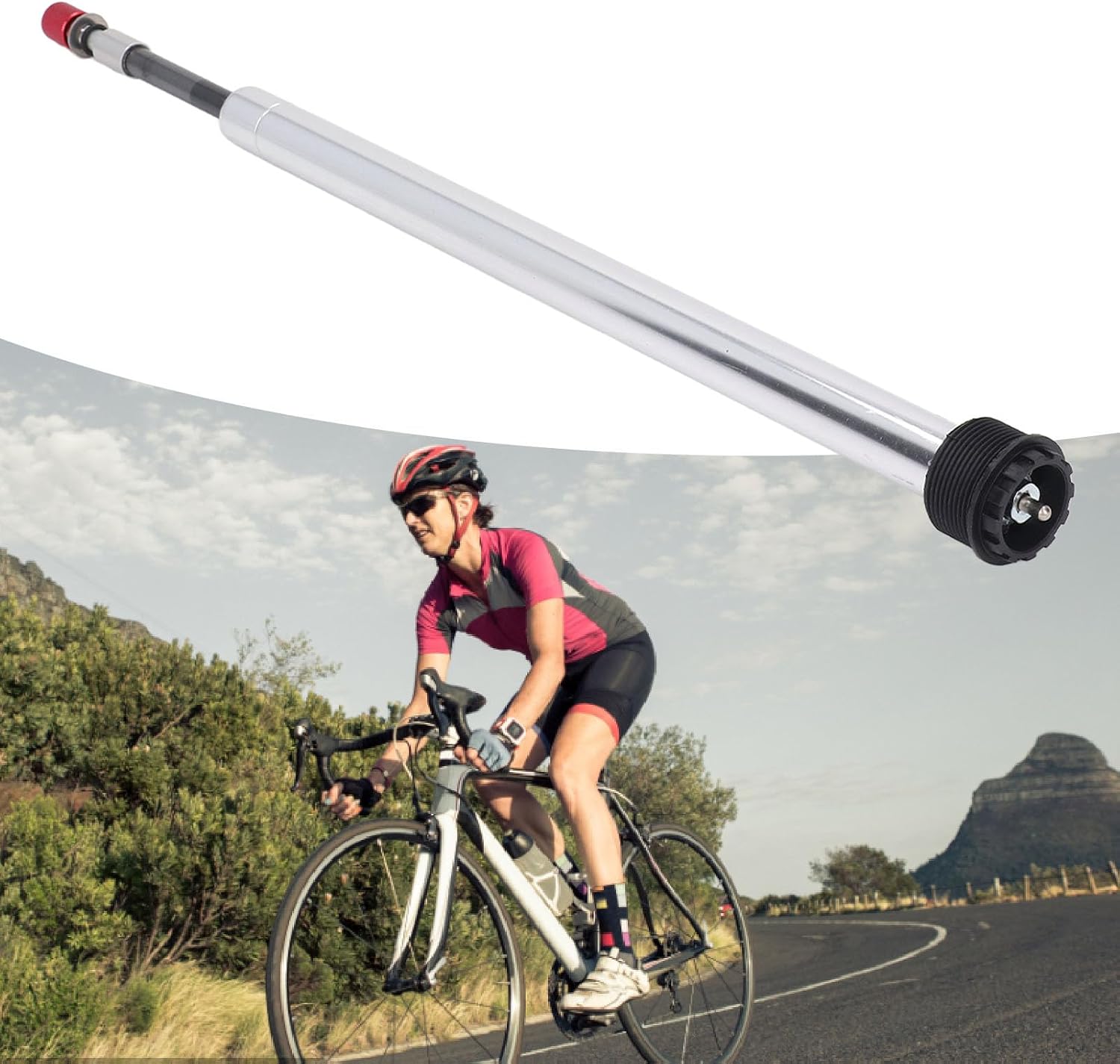 Bike Front Fork Repair Rod 34mm, Aluminum Alloy Hydraulic Damping Rod, High Strength Bicycle Suspension Air Damping Rod with Shoulder Control, Lightweight and Durable for Mountain