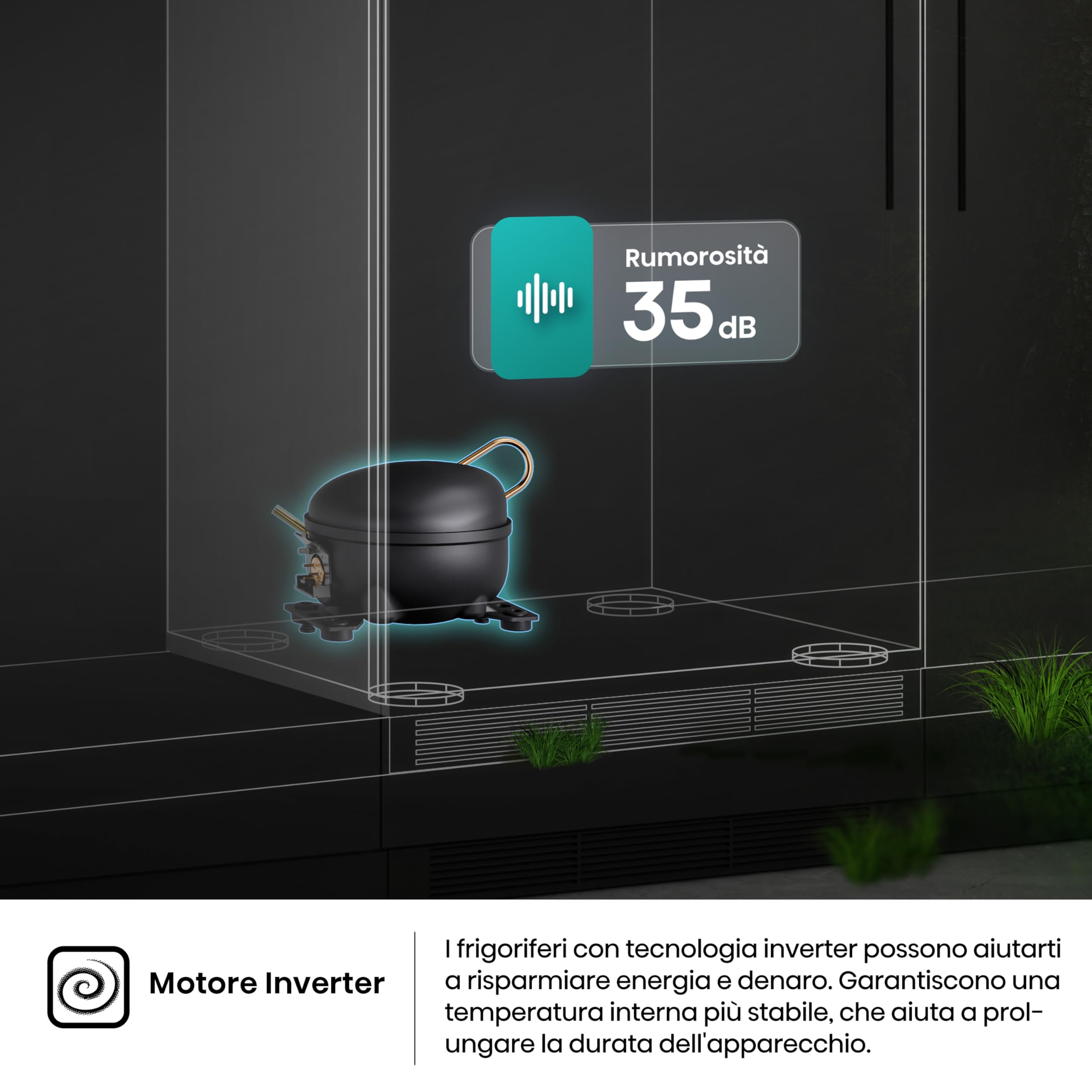 Hisense RB3B250NEWE1, Frigorifero Combinato da incasso da 252 litri, Display LED, Total No Frost 178 cm, Bassa Rumorosità 35 dB, Funzione Convert, Luce Superiore e Laterale, Bianco