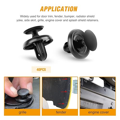 Miniatura 7 de GOOACC 148Pcs Pinzas para panel de recortes de paragolpe delantero y tapa de parachoques trasero para Toyota 90467-10183 90467-10188 90467-07215