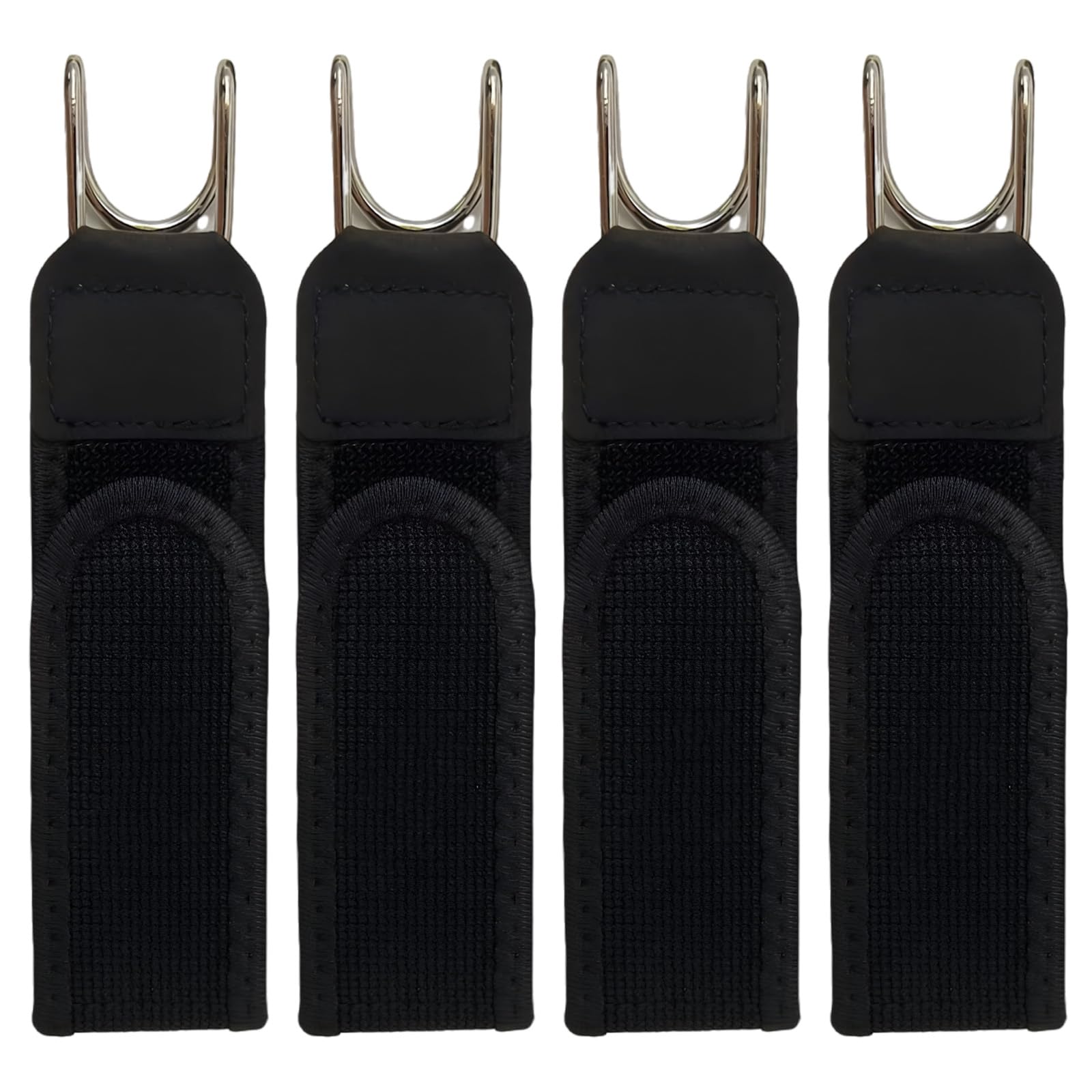 Hocklliy 4 Pcs No Buckle Belts for Men, Adjustable Metal Hook Elastic Belt, Invisible Stretch Buckle Free Belt for Men Women (Black)