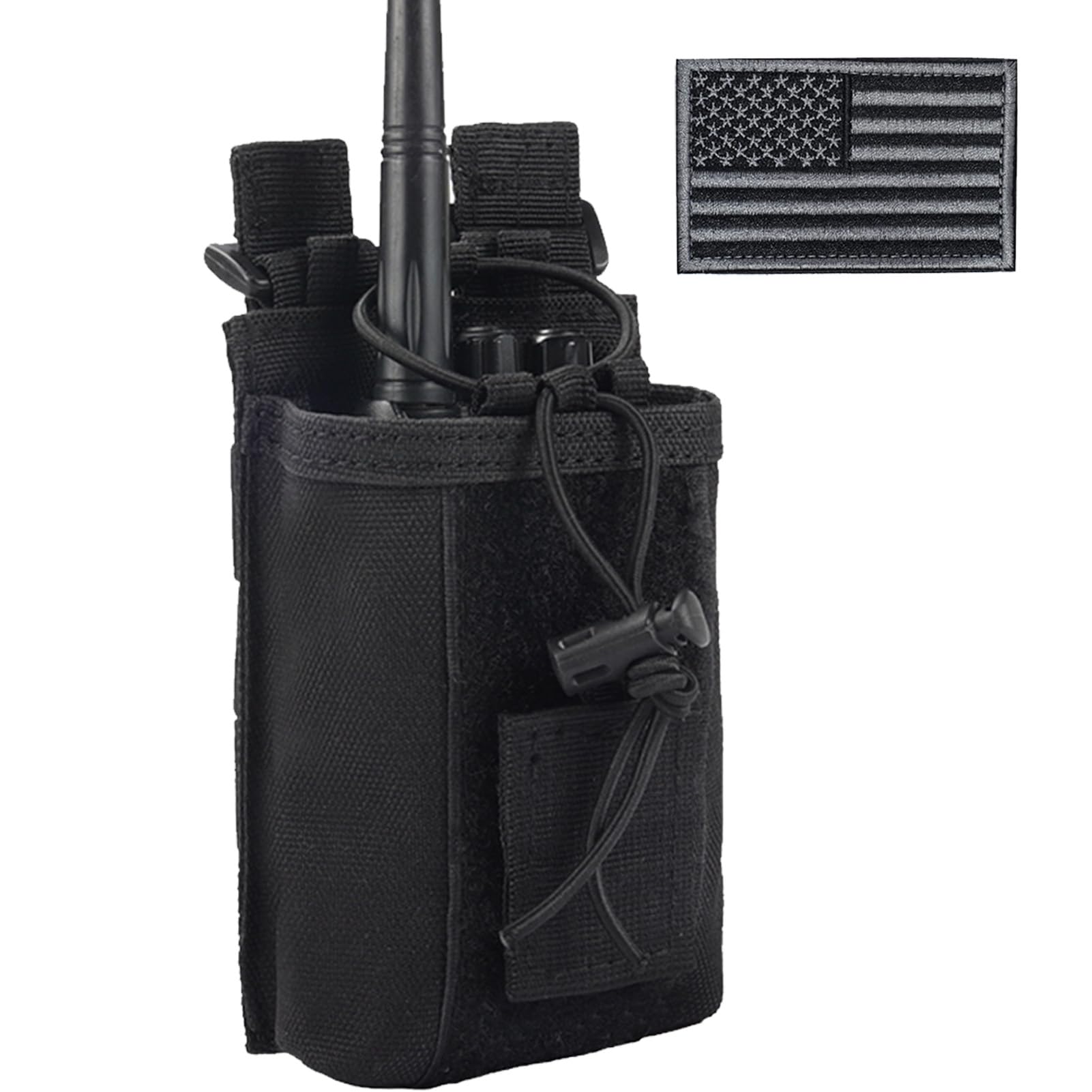 Radio Pouch - 1000D Tactical Molle Adjustable Two Way Radios Holder Bag Case for Walkie Talkies(1 Pack Black)-image-14