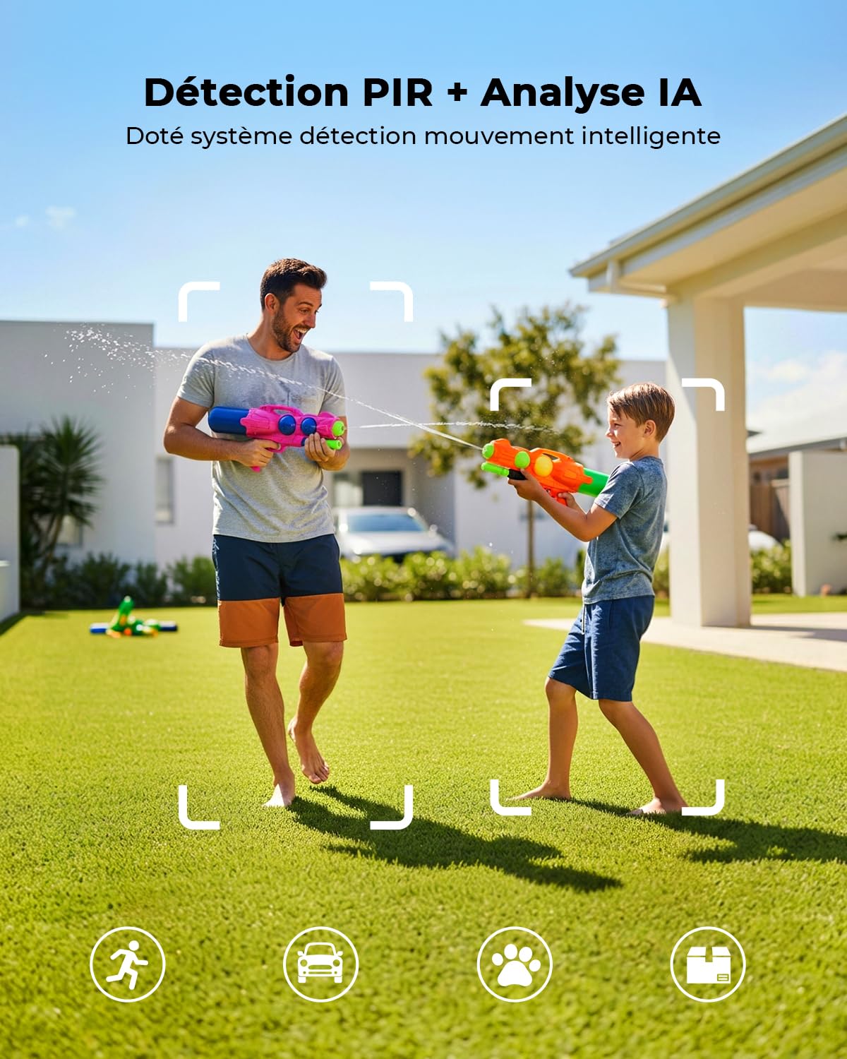 Caméra de Surveillance WiFi 2K sans Fil PTZ 360°