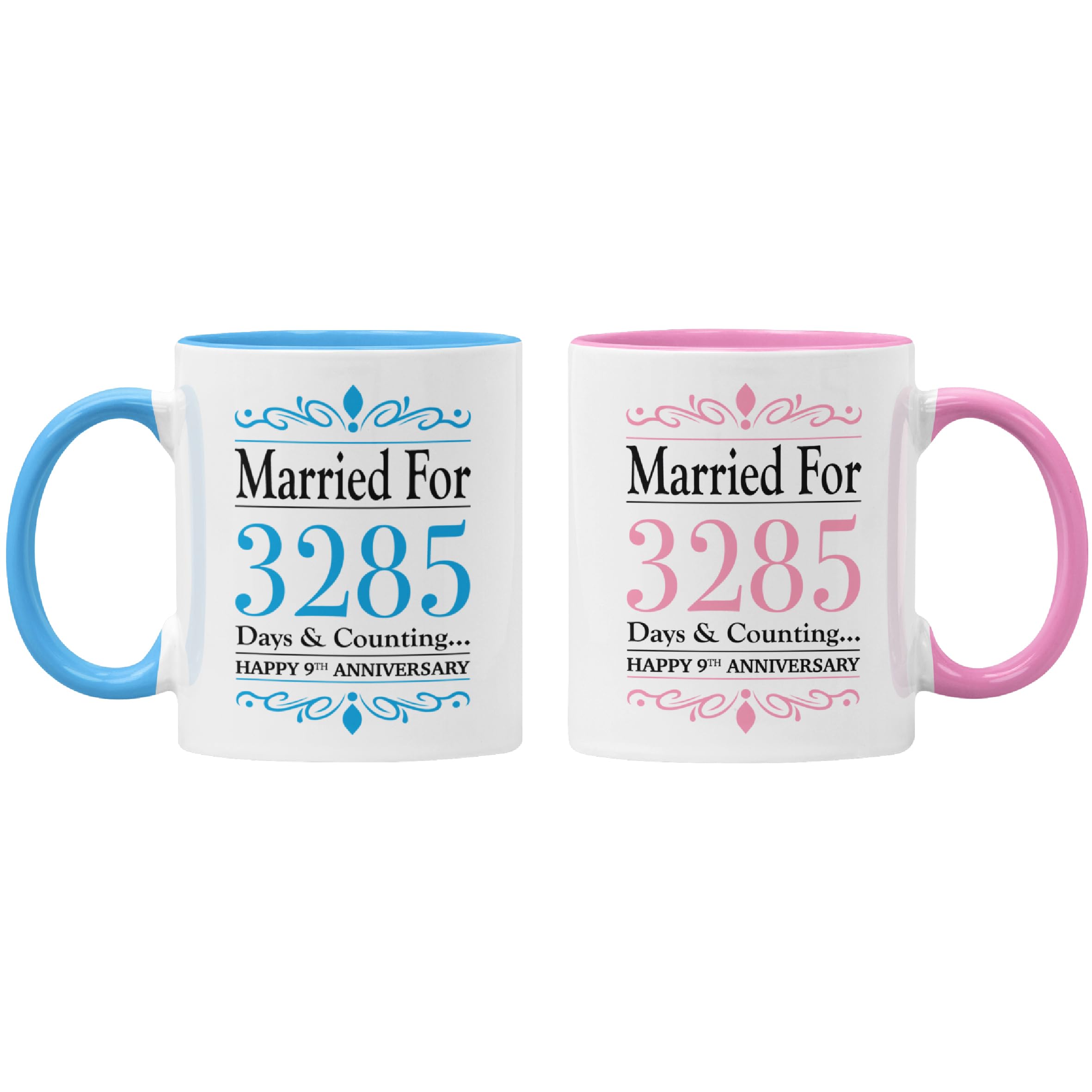Gift Island 9th Anniversary Mug Gift for Women & Men | Happy Pottery Anniversary | 9 Years | 9 Years Together | Wedding Marriage Gift for Son & Daughter - Brother & Sister - Husband & Wife -