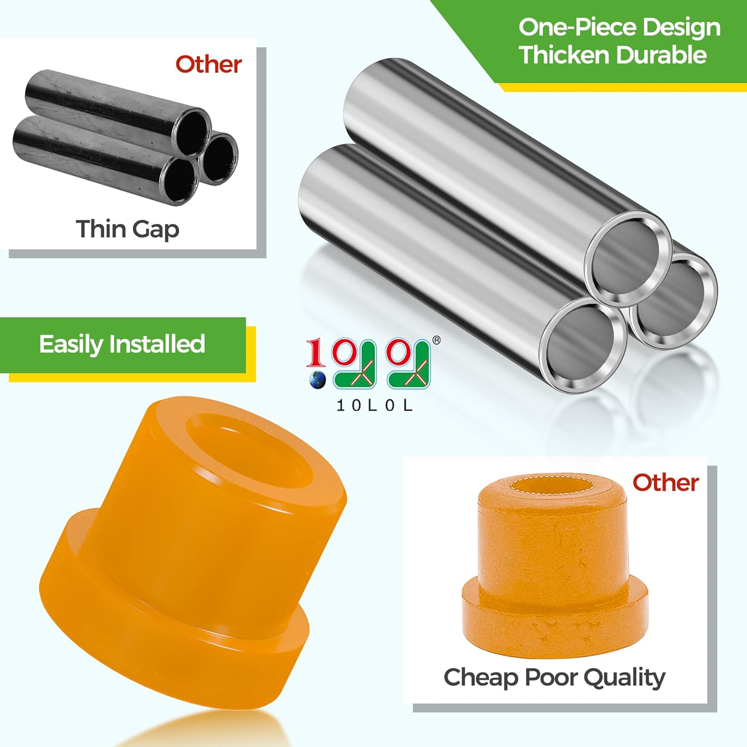 10L0L Golf Cart Rear Spring Bushing Kit for EZGO TXT & Medalist 1994-up, Club Car DS 1981-up