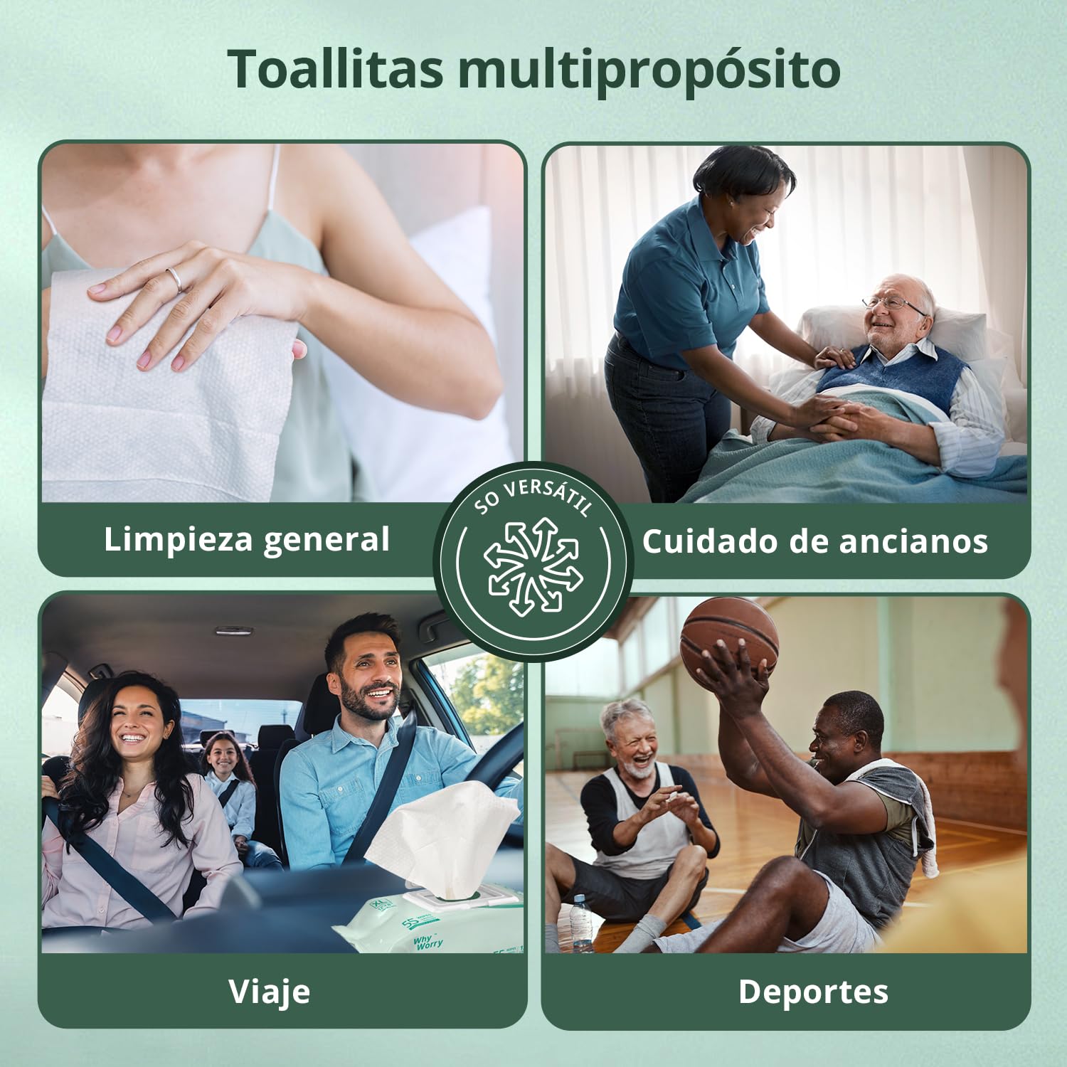 WhyWorry XL Toallitas Húmedas para Adultos sin Perfume, Extra Grandes 20x30 cm Toallitas con Aloe & Vitamina E para Incontinencia y limpieza Corporal, 99% Agua Pura & sin Alcohol, 220 Unidades