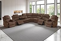 Vista 12 de A Ainehome Juego de Sofá Seccional Reclinable con Almacenamiento, Juegos de Sofá de Pana Reclinables Seccionales Manuales para Sala de Estar con 3