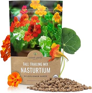 Sponsored Ad - Sweet Yards Seed Co. Nasturtium Seeds – Mixed Colors – Bulk Quarter Pound Bag – Over 900 Open Pollinated No...