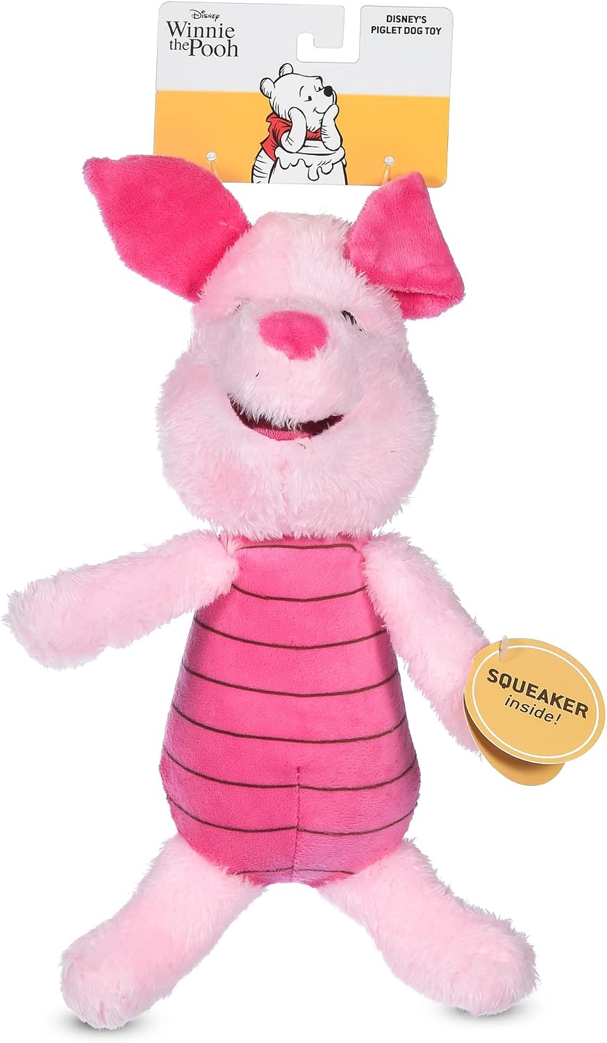 Disney for Pets Winnie the Pooh Piglet Figure Dog Toy, 9 Inch | Built-in squeaker, officially licensed Disney product, cute character design, fun interactive toy, great gift for fans