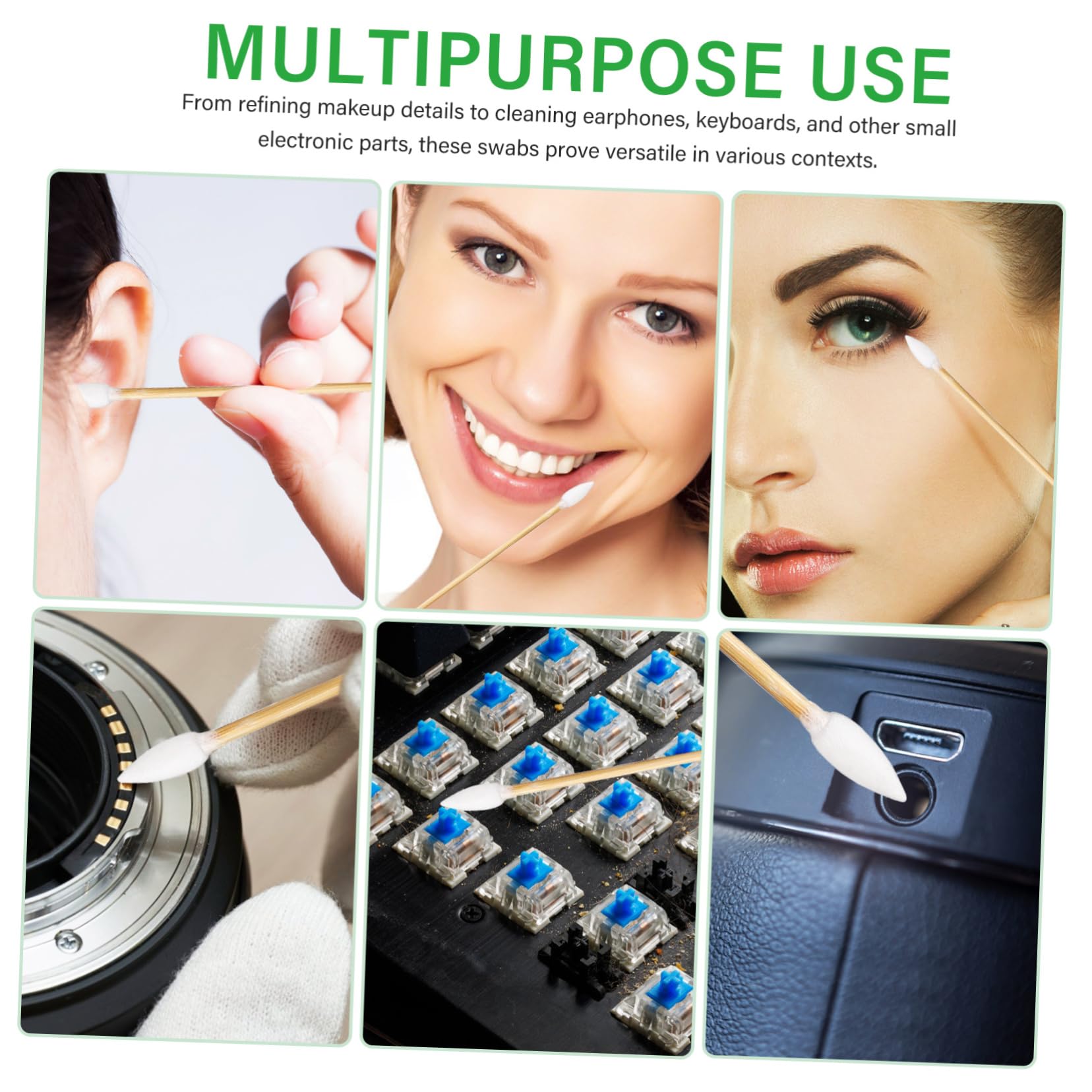 Healeved 1000piezas Bastoncillos De Algodón De Precisa Para Maquillaje y Limpieza De Para Electrónica y Cuidado Personal