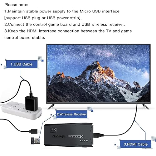Miniatura 7 de Consola de juegos retro inalámbrica M8 Video Game Stick 4K salida HDMI Plug and Play Nostalgia caja de juego integrada 20000 juegos + para TV,