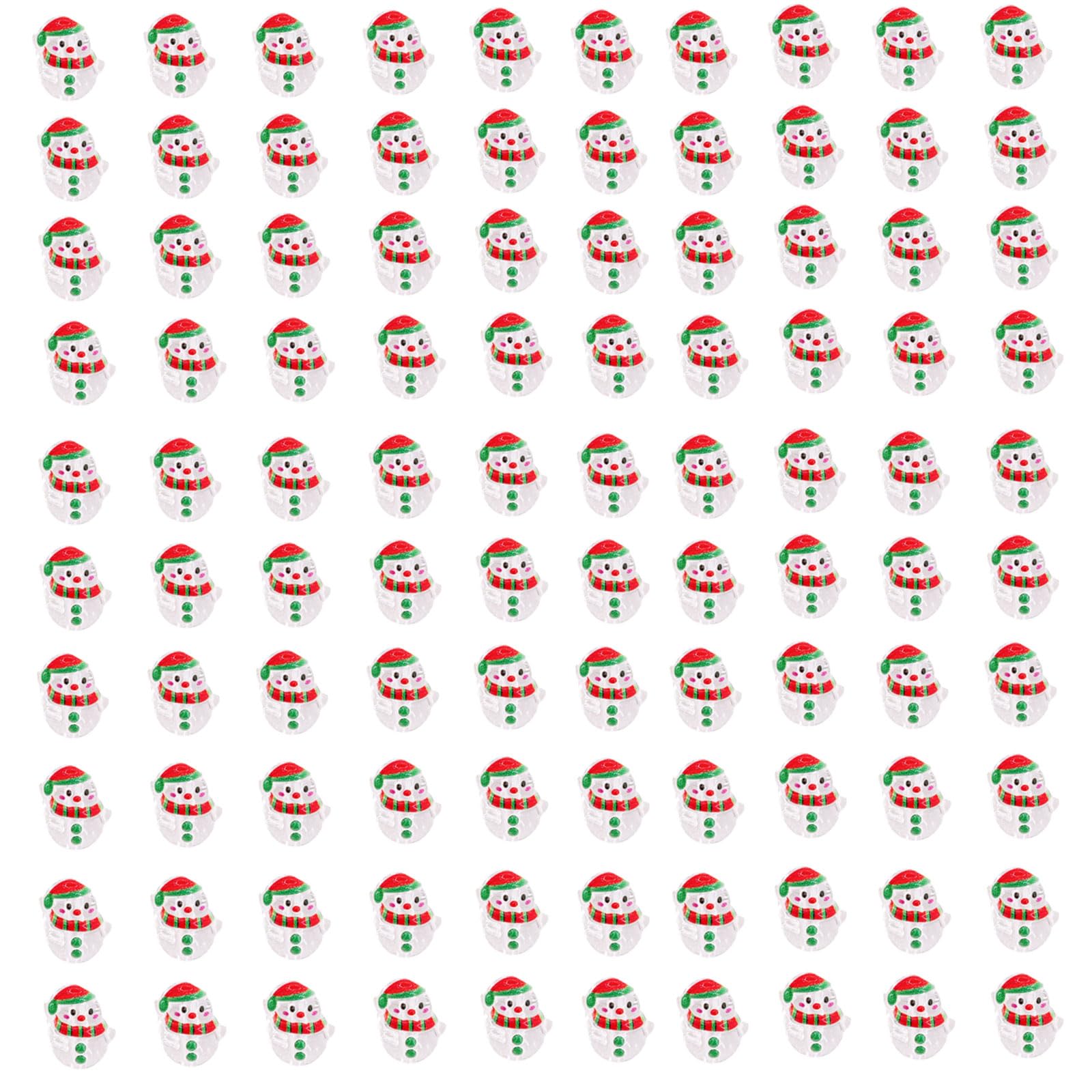 Xjdzineq 100Pcs Acrylic Beads 16x20mm Holiday Snowman Beads for Craft Christmas Decoration Jewelry Crafting Accessories Christmas Ornament Making