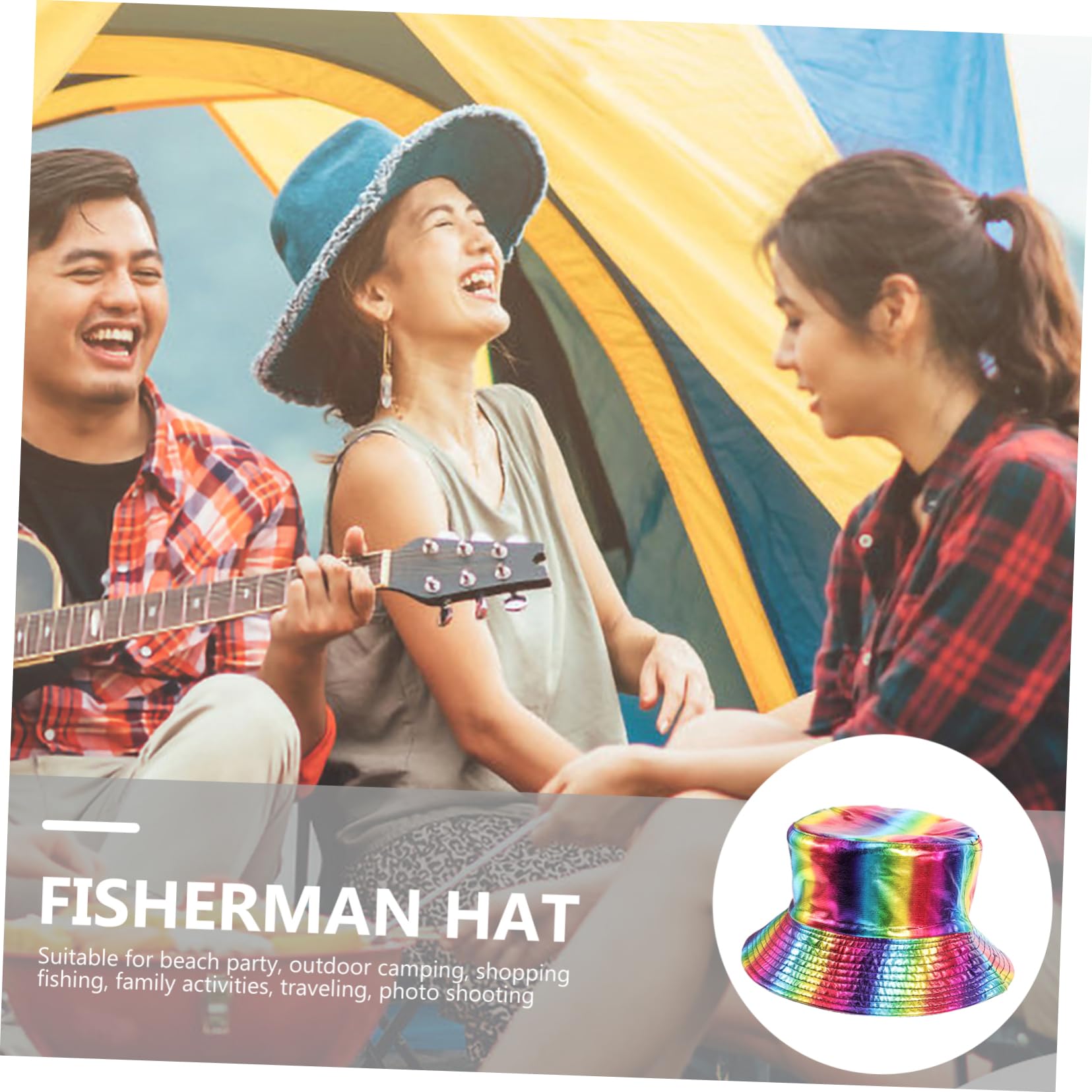 Sombrero de Pescador Rainbow Colorblock Sombrero de Mujer Gorras Tapa Bucket Hat Sombrero Bucket Sombrero de Cubo de Vacaciones Pesca Hombres paño Colorful