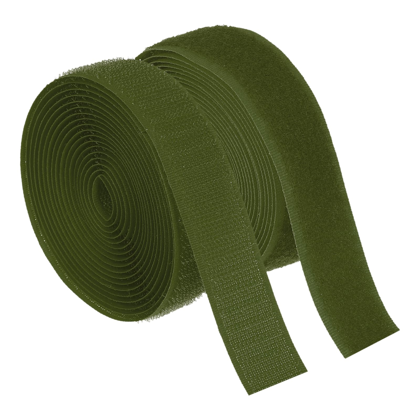 PATIKIL 3 Yard Sew on Hook and Loop Strips, 3/4 Inch(20mm) Width Non-Adhesive Back Nylon Fabric Tape Strong Grip Fastener Strips Interlocking Tape for DIY Craft Sewing, Deep Green