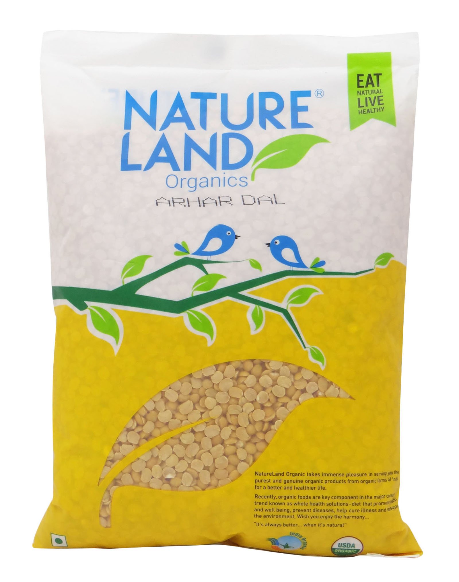 Nature Land Organics Arhar Dal/Toor Dal-500G Pouch