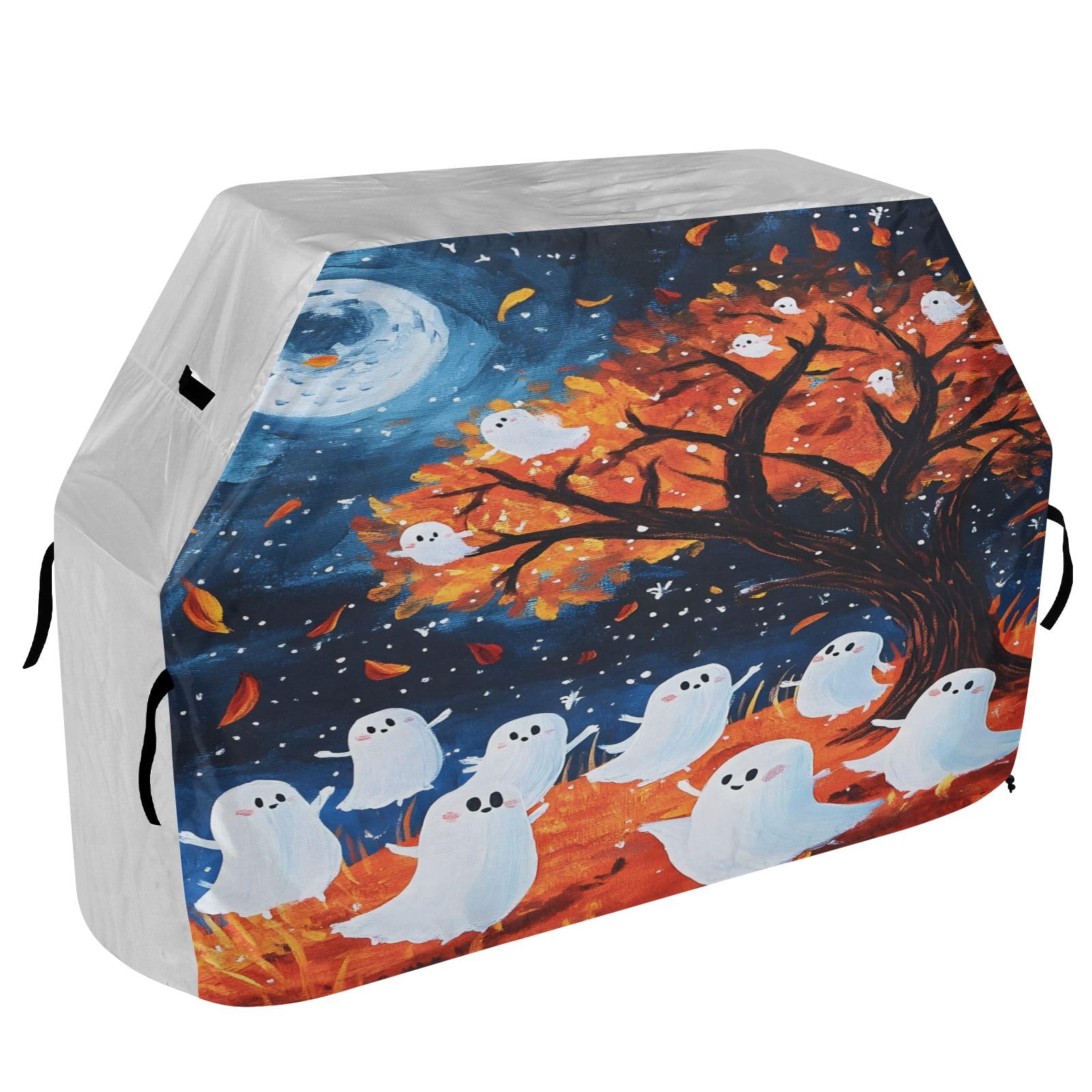 Copertura per barbecue di alta qualità, impermeabile, resistente allo sbiadimento, resistente, adatta per griglie fino a 25 in Ghosts Moon