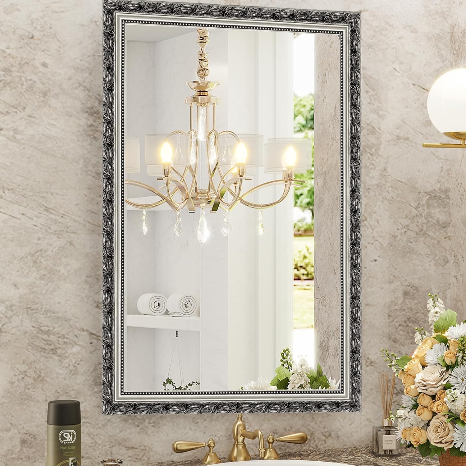 Amazon.com: Vintage Framed Rectangle Bathroom Mirrors for Wall
