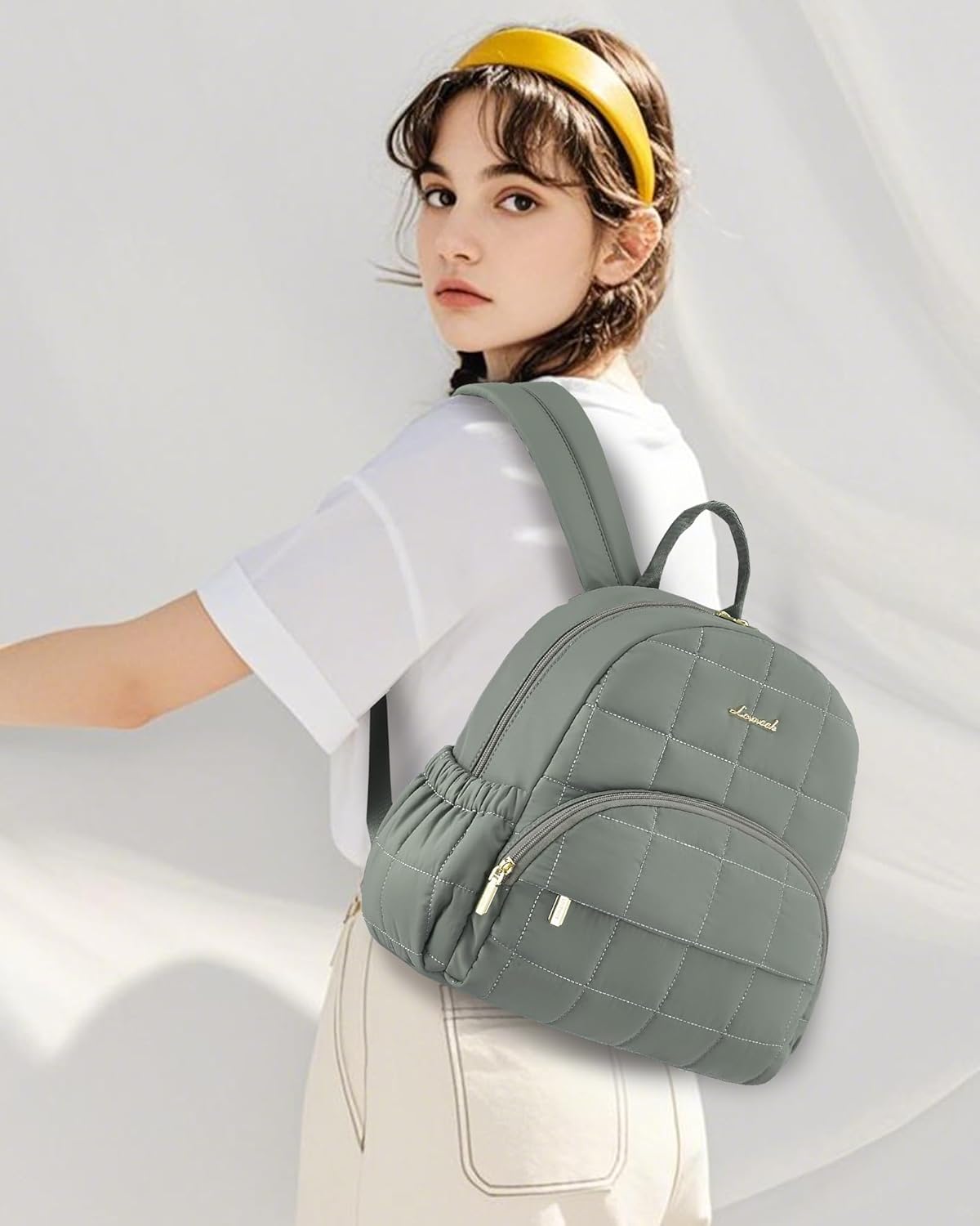 LOVEVOOK Small Backpack Purse for Women, Mini Puffer Backpack with Anti-theft Pocket, Lightweight Quilted Casual Daypack for Daily Work & Travel - Image 2