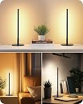EDISHINE LED Table Lamp, Minimalist Bedside Lamp with 3 Dimmable Color Temperature, Touch Controller, Corner Light for Bedroom Nightstand, Living Room, Gift, Reading, Metal Finish, Black, 6W