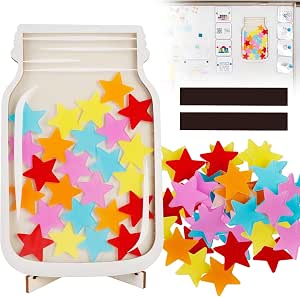 Magnetic Reward Jar, Classroom Reward Jar for Kids, Personalized Stars Reward Jar for Students Kids Behavior, Magnetic R
