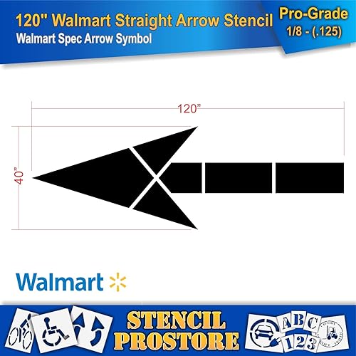 Miniatura 5 de Walmart - Plantillas de flecha recta de 120 pulgadas - 120 pulgadas x 40 pulgadas x 116 pulgadas (63 mil) - Servicio ligero