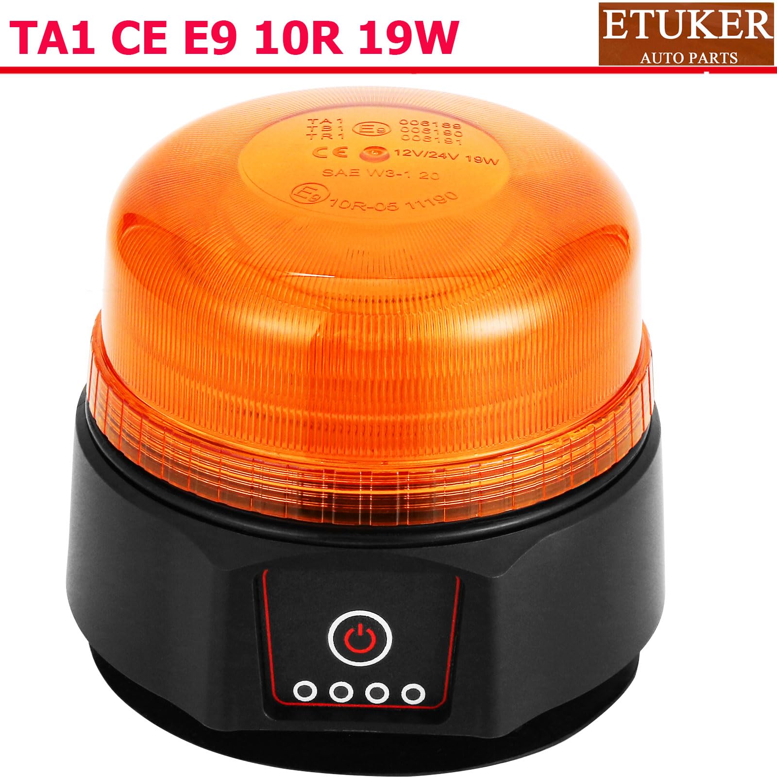 LED Piloto Estroboscópica Luz Rotativo Naranja Tractor con iman Inalámbrico Recargable Flashde Emergencia Homologadas
