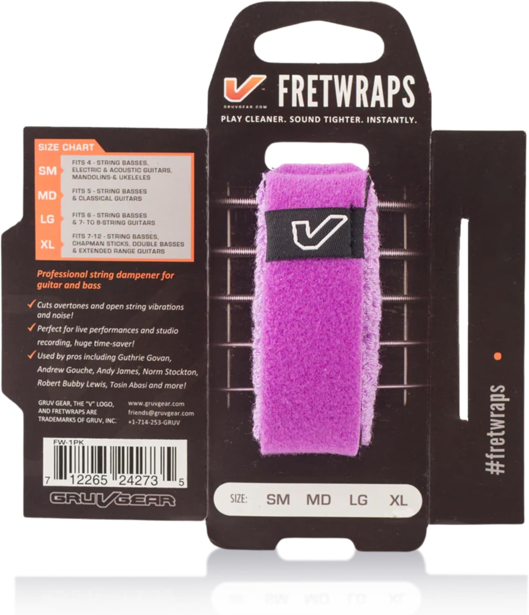 Gruv Gear FretWraps HD 'Gem' String Muter 1-Pack (Purple, Small) (FW-1PK-PUR-SM)