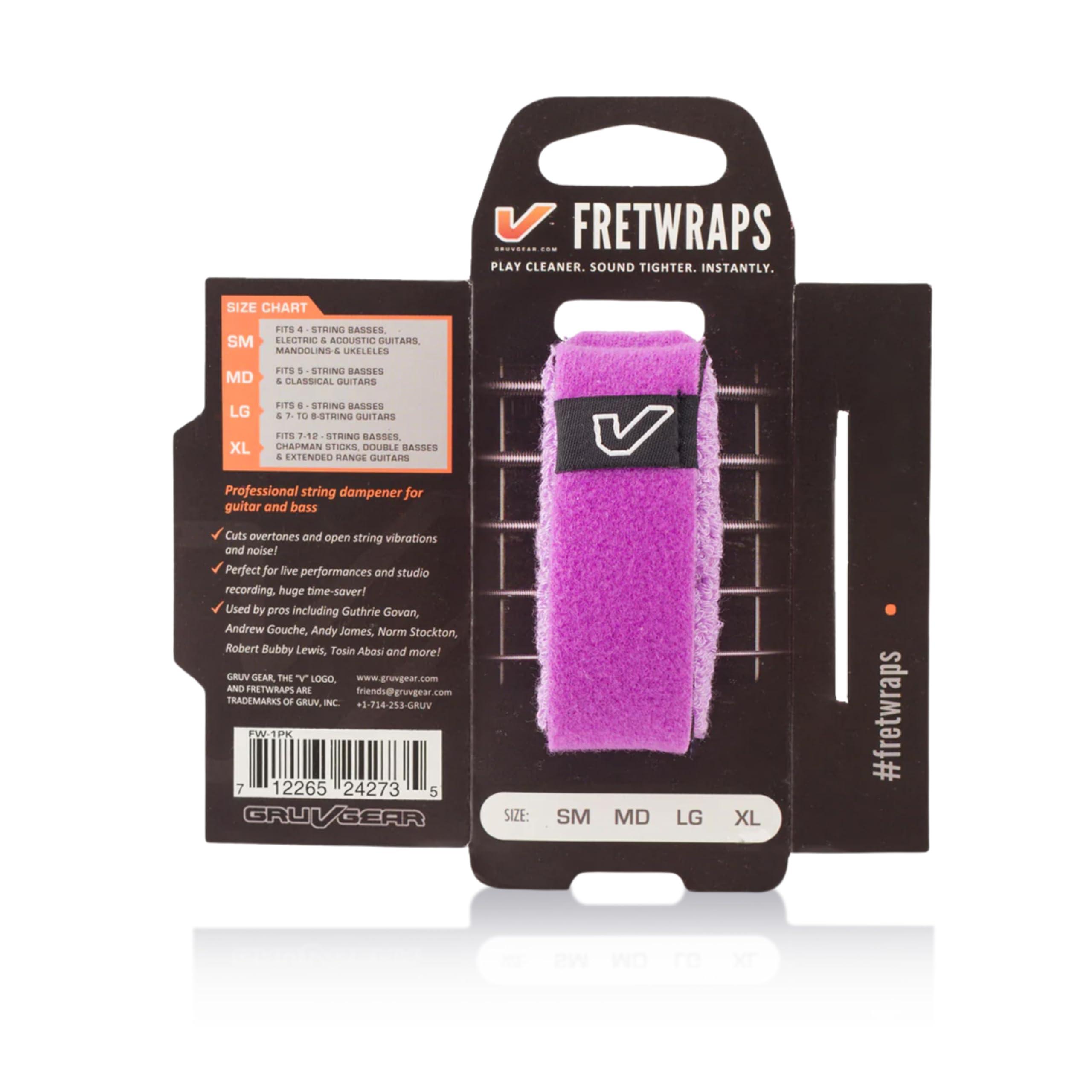 Gruv Gear FretWraps HD 'Gem' String Muter 1-Pack (Purple, Small) (FW-1PK-PUR-SM)